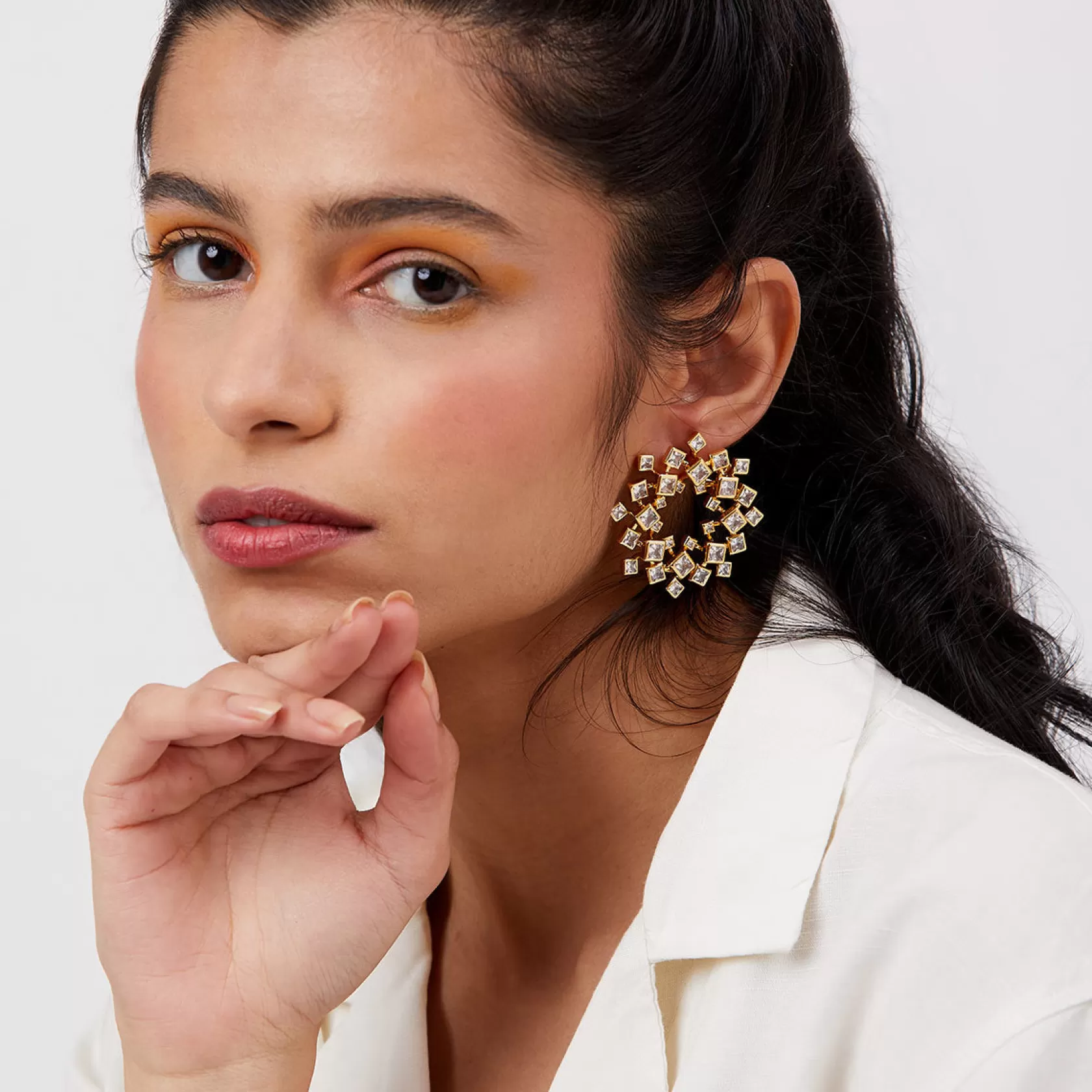 Earrings*Isharya Ada Starburst Mirror Studs Gold