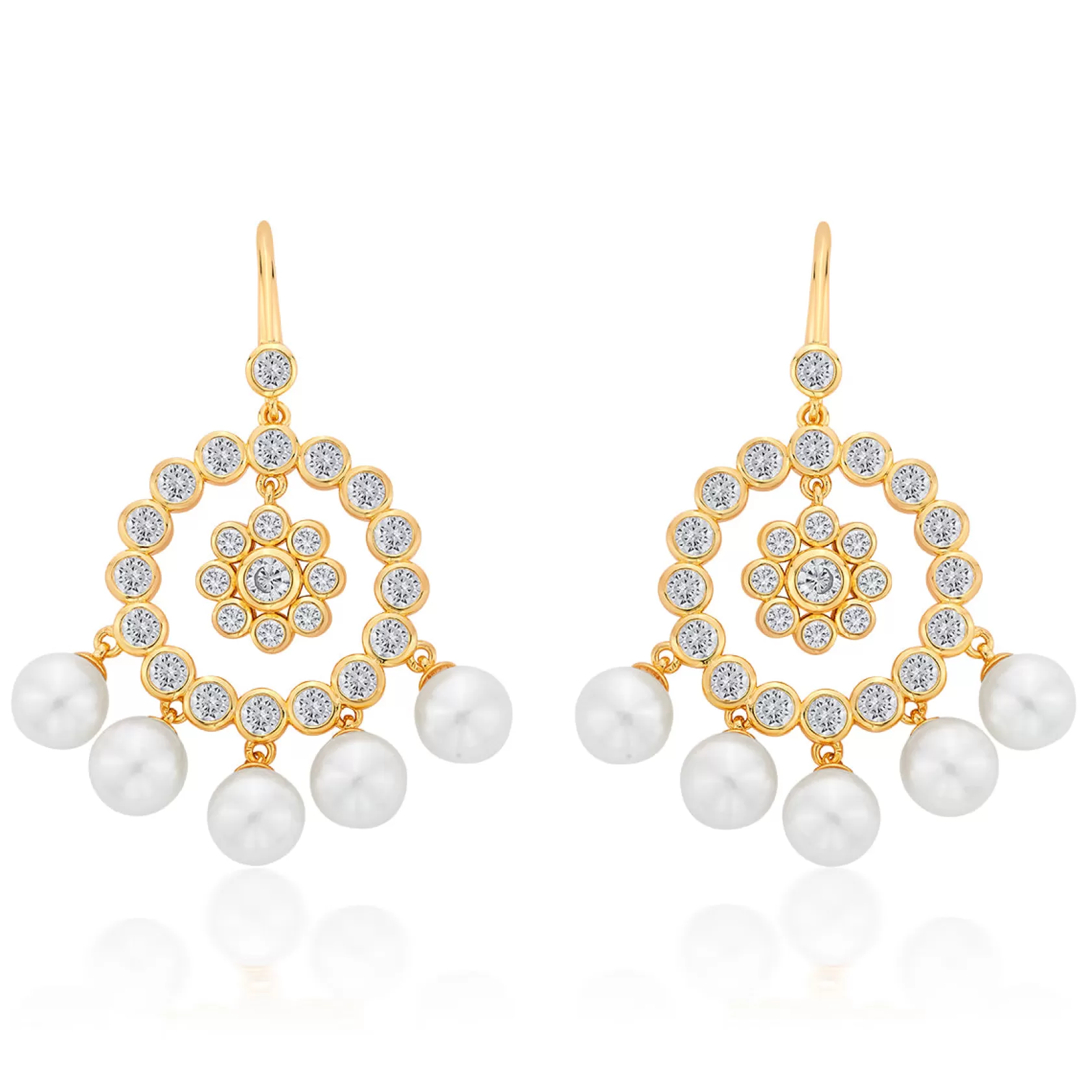 Earrings*Isharya Amara Cz Pearl Jhumka Earring White