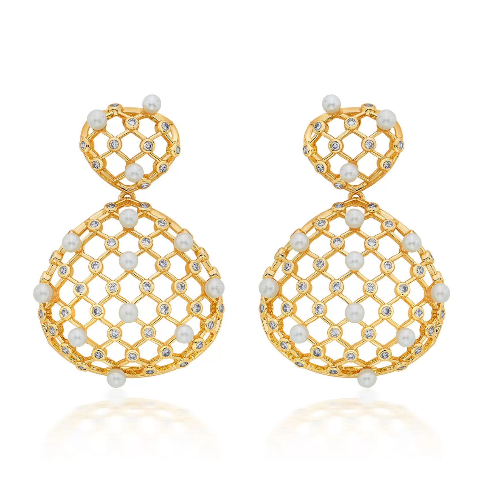 Earrings*Isharya Amara Lattice Drop Earrings Gold