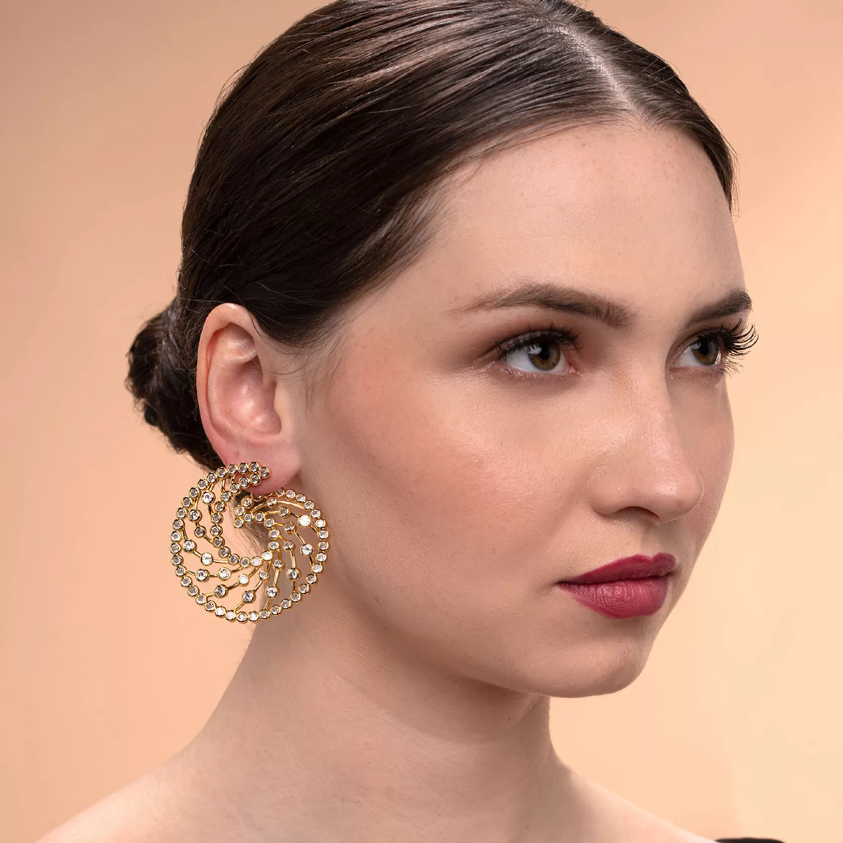 Earrings*Isharya Amara Lattice Swirl Earrings Gold