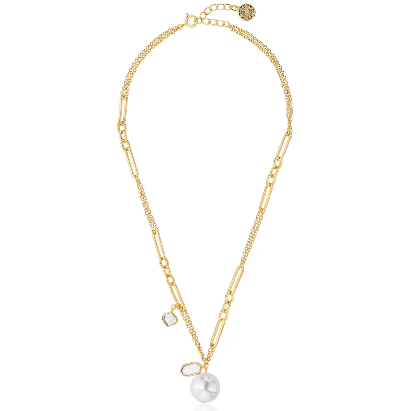 Necklace*Isharya Amara Pearl & Mirror Duo Necklace Gold