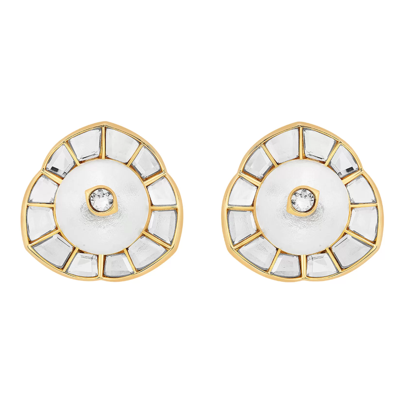 Earrings*Isharya Amara Pearl Circle Stud Earrings White