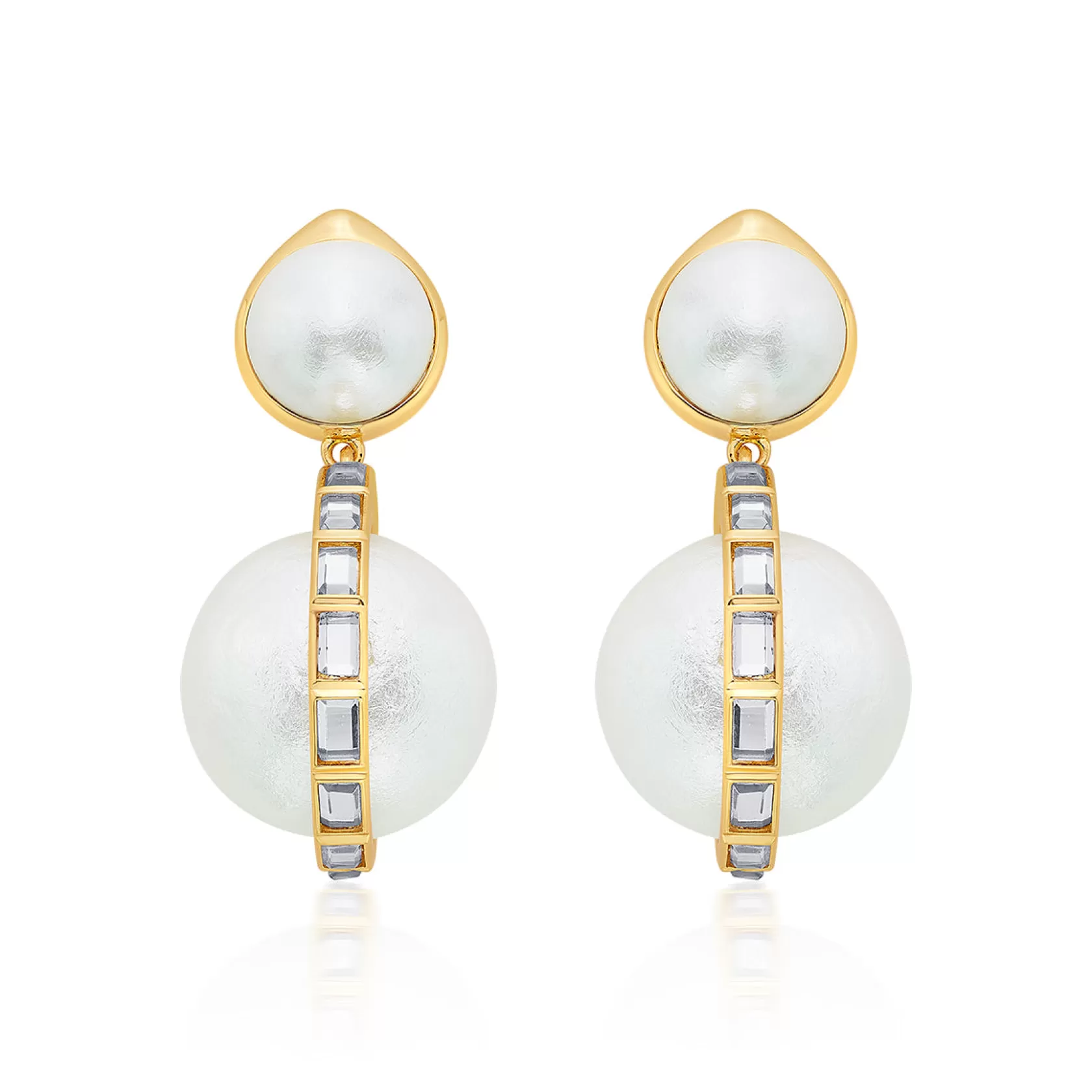 Earrings*Isharya Amara Pearl Duo Drop Earrings White