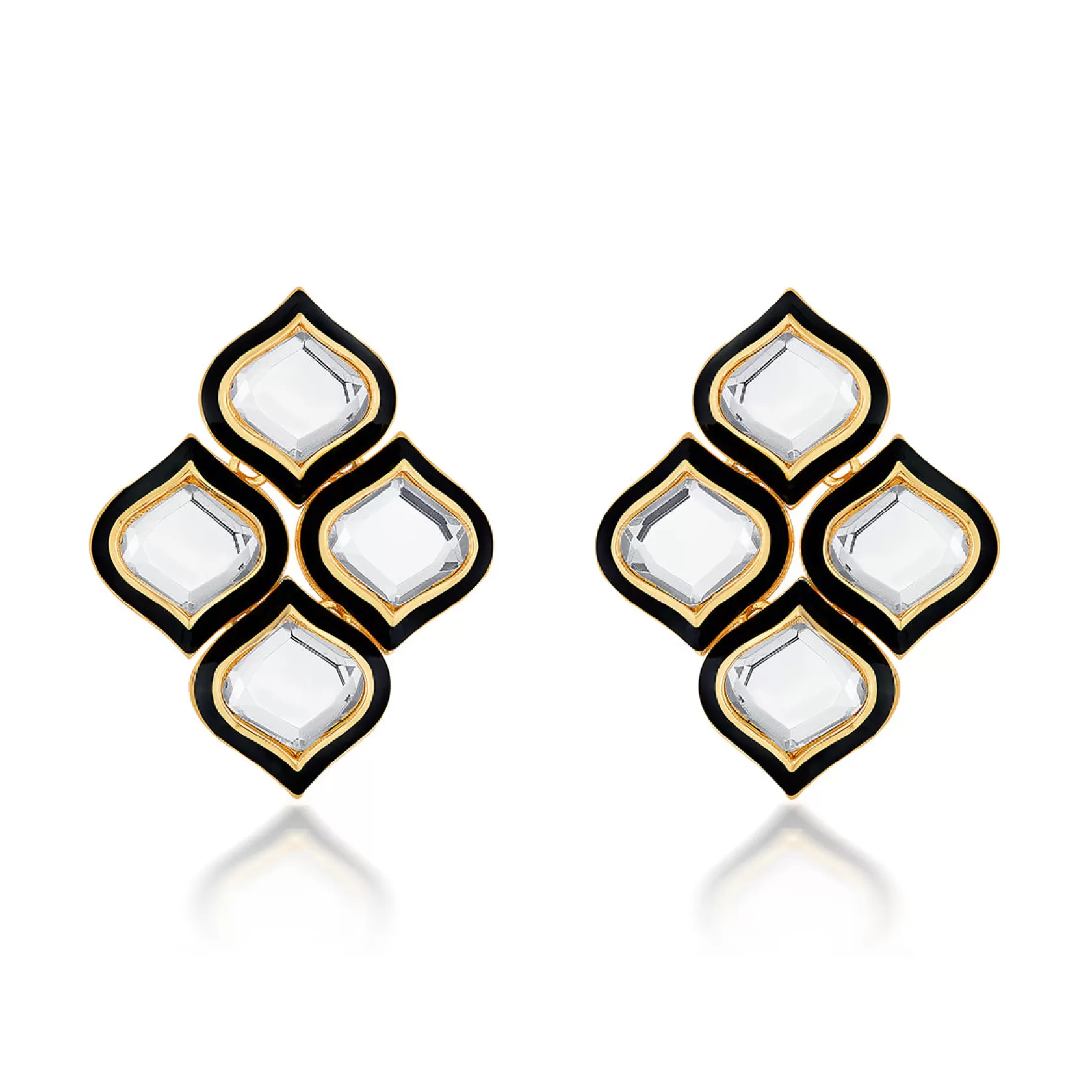 Earrings*Isharya Amina Flower Mirror Stud Earrings Gold