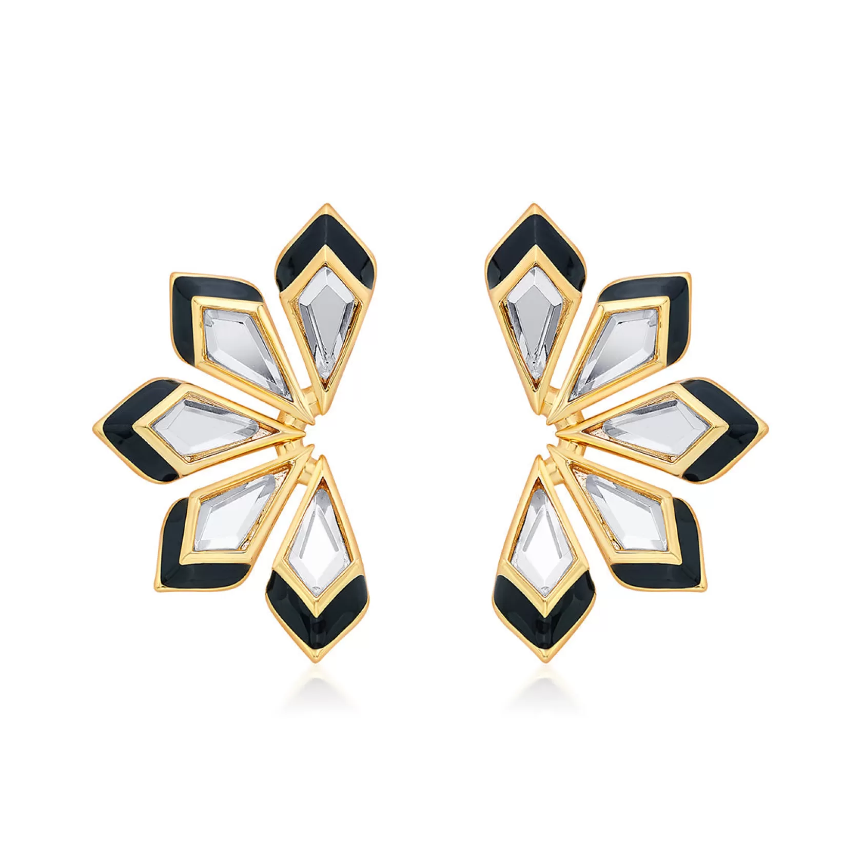 Earrings*Isharya Amina Mirror Flower Earrings Black