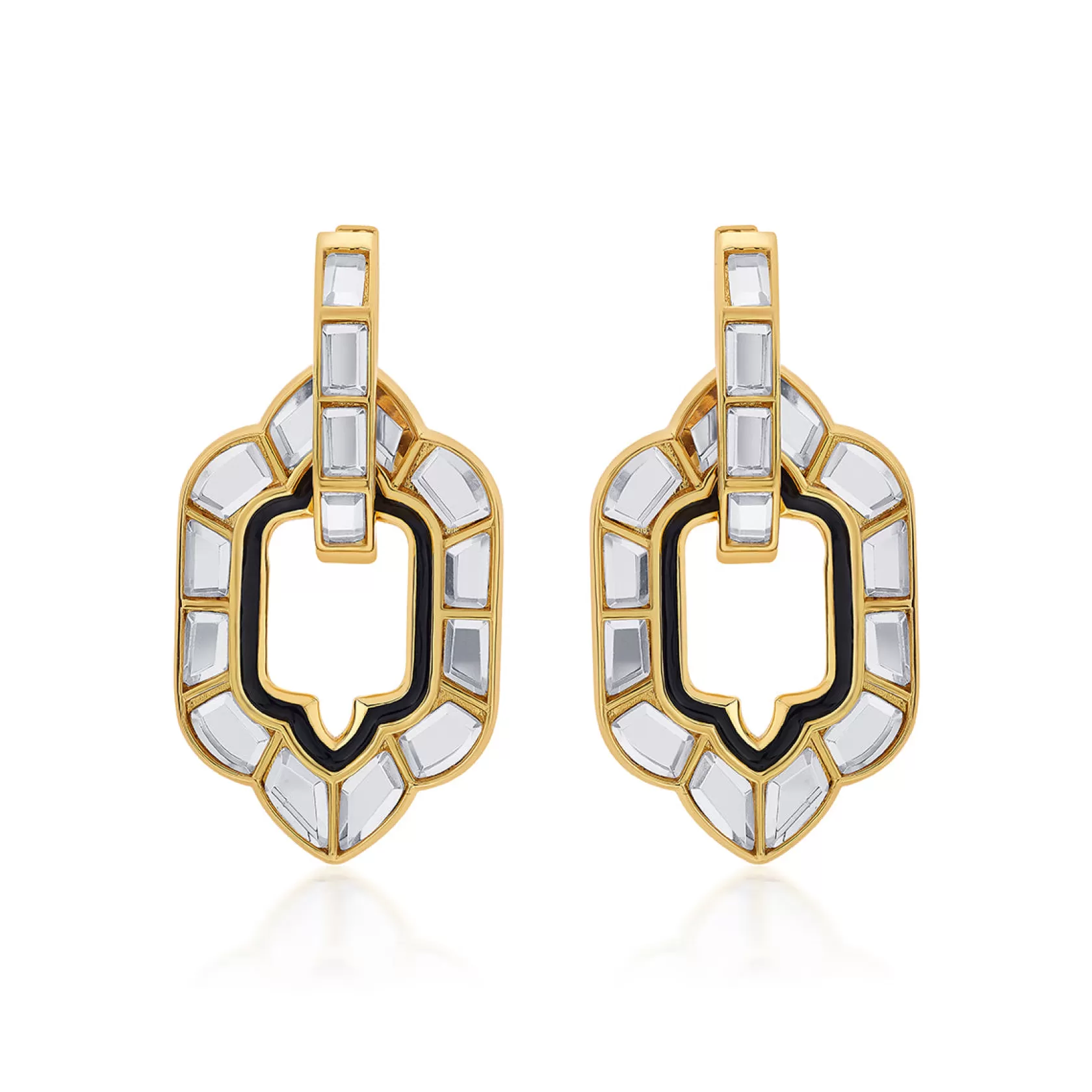 Earrings*Isharya Amina Mirror Short Earrings Gold