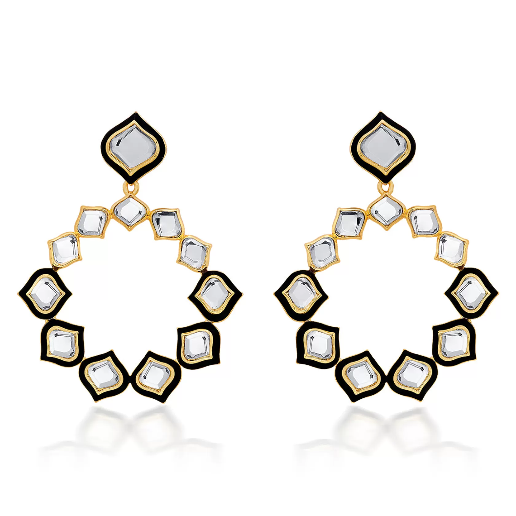 Earrings*Isharya Amina Mirror Statement Earrings Gold