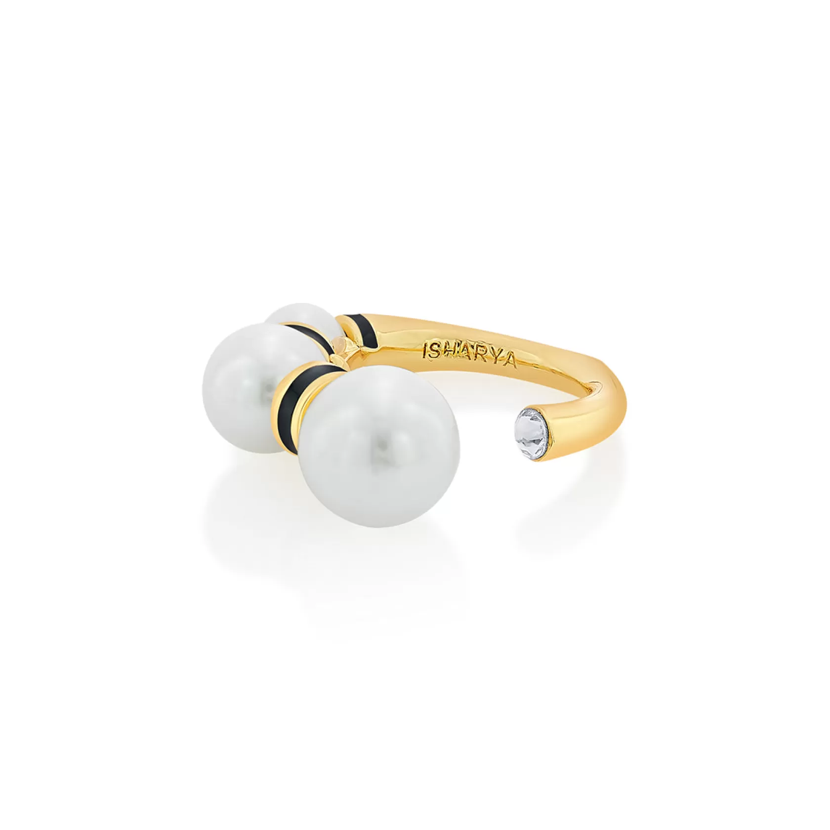 Rings*Isharya Amina Triple Pearl Ring White