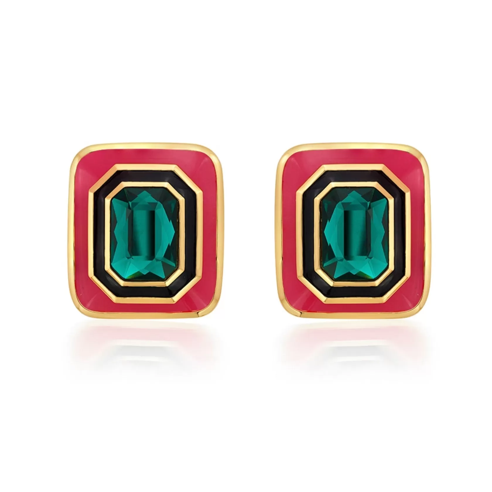 Earrings*Isharya Amour Resin Studs Pink