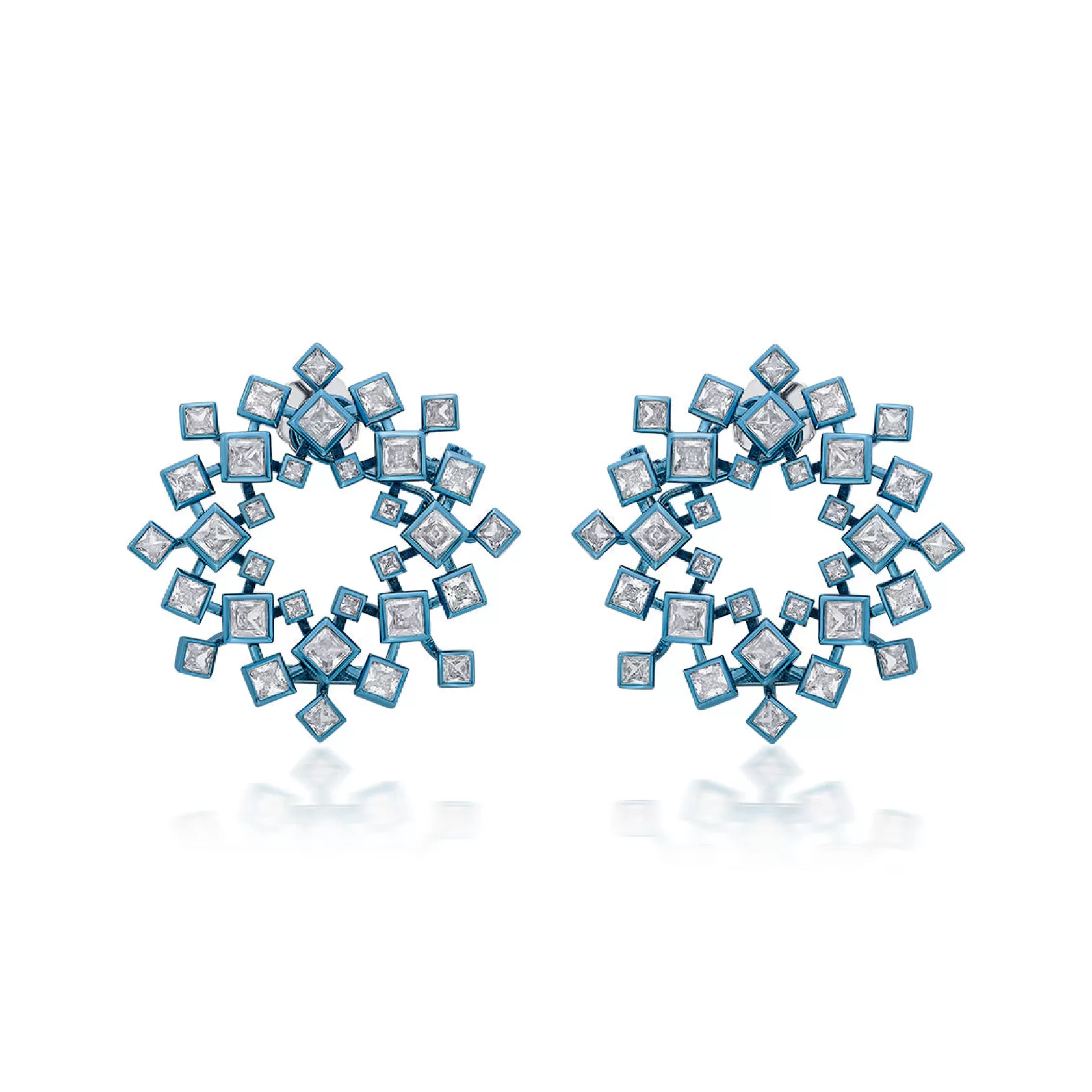 Earrings*Isharya Aqua Halo Earrings Blue