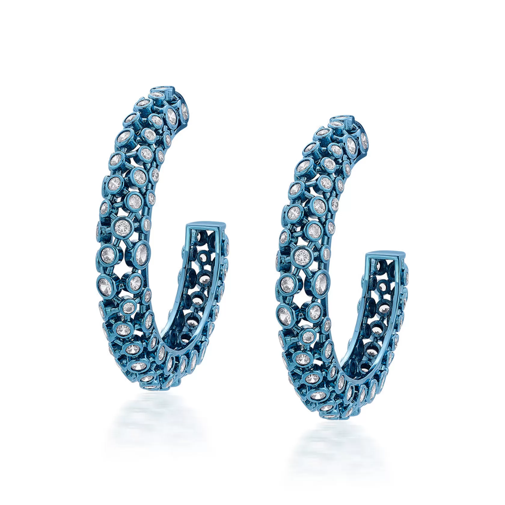 Earrings*Isharya Aqua Mesh Earrings Blue