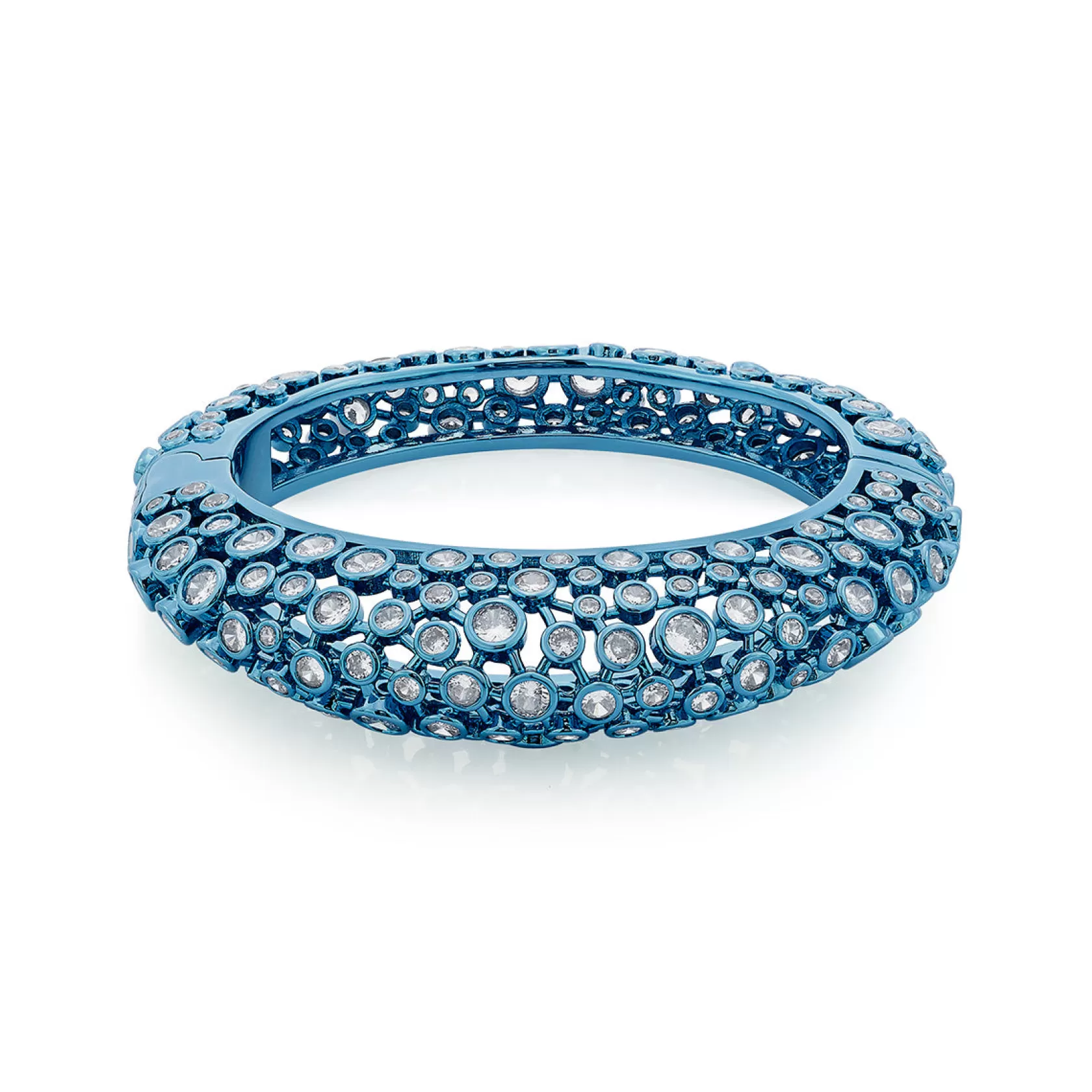 Wristwear*Isharya Aqua Oval Hinge Bangle Blue