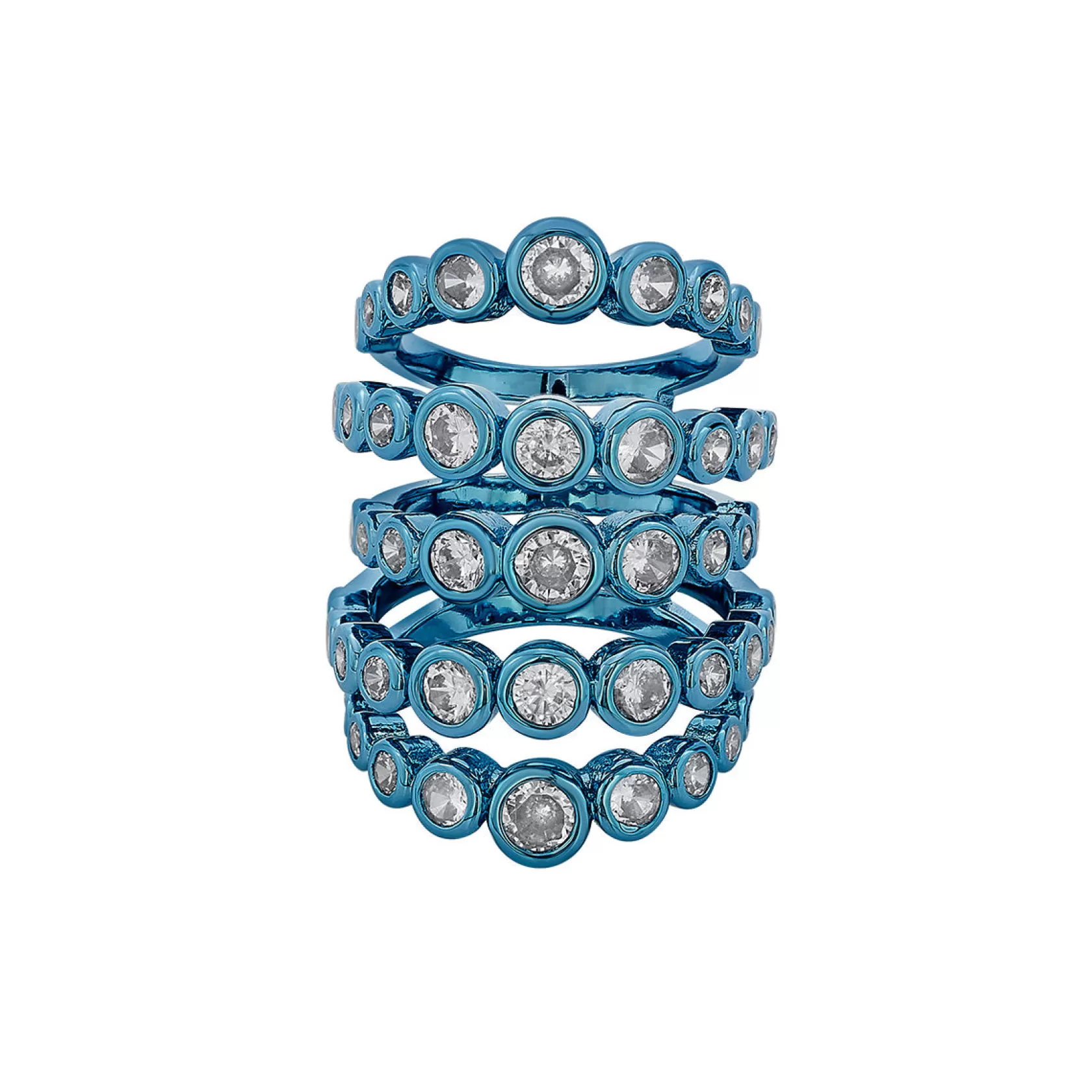 Rings*Isharya Aqua Quintuple Ring Blue