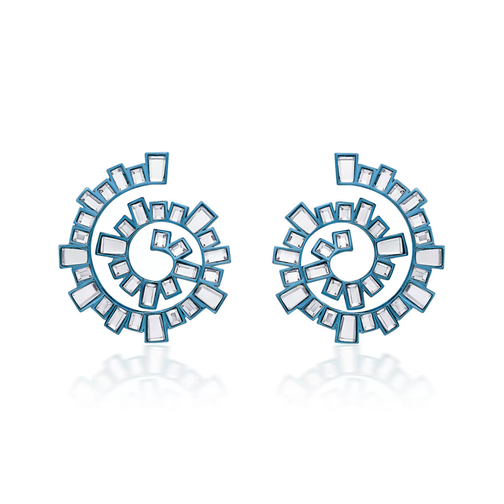 Earrings*Isharya Aqua Spiral Earrings Blue