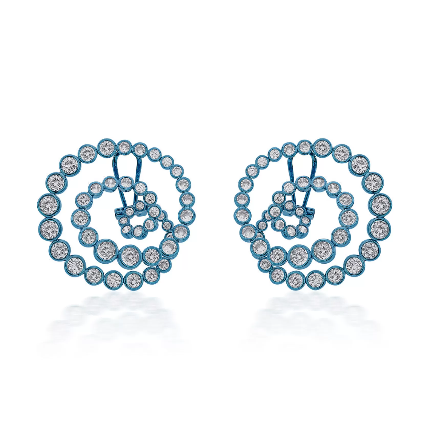 Earrings*Isharya Aqua Statement Swirl Hoop Earrings Blue