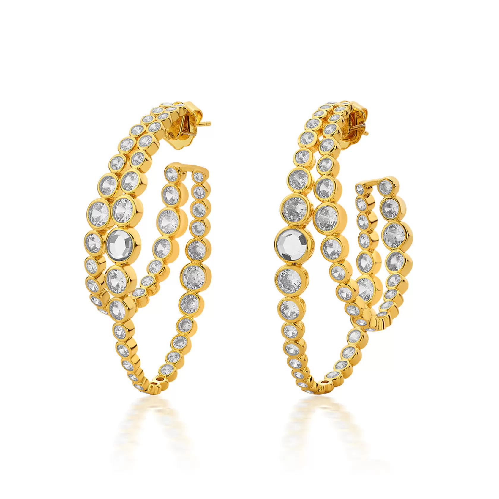 Earrings*Isharya Aura Double Hoop Earrings Gold