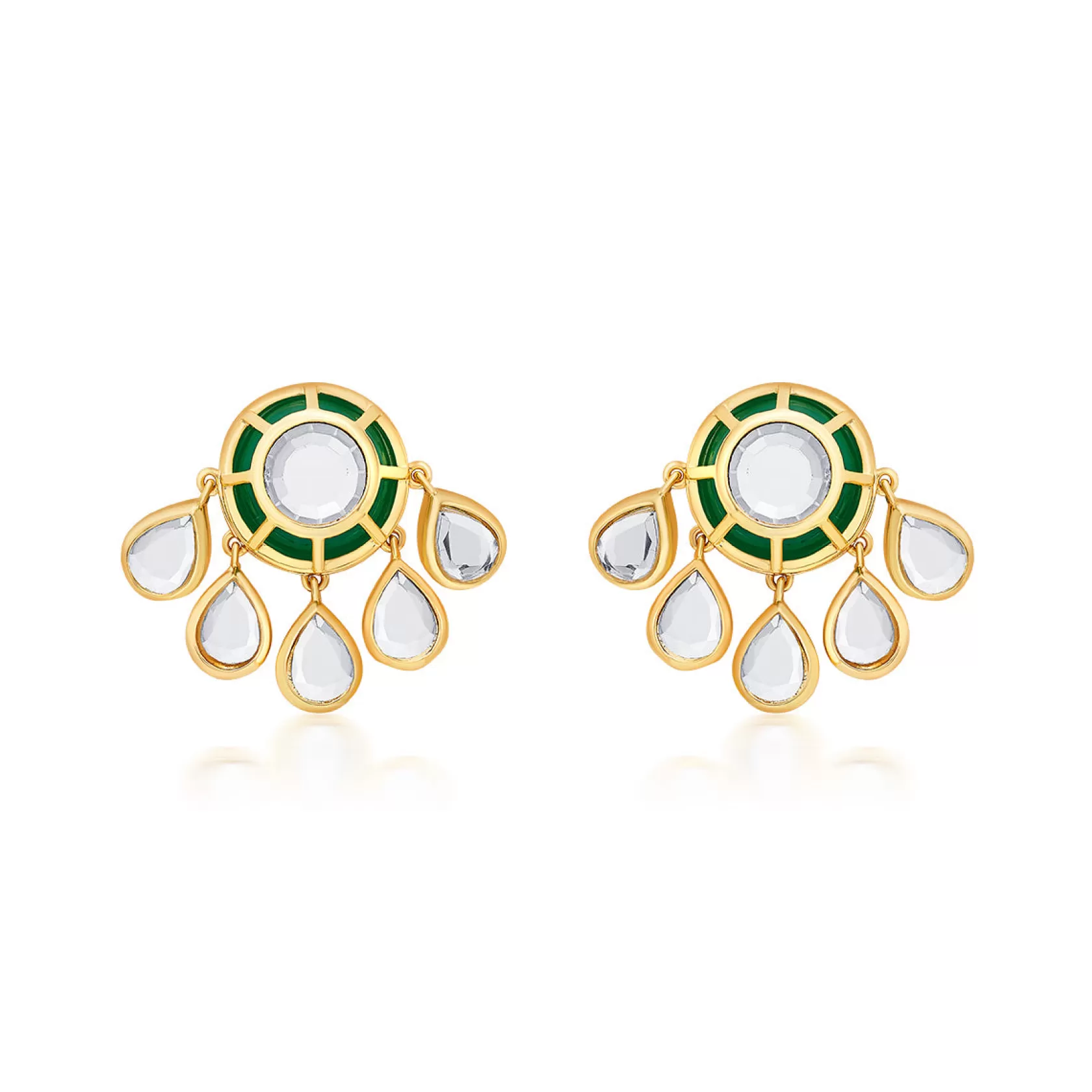 Earrings*Isharya Ayaana Ever Studs Green