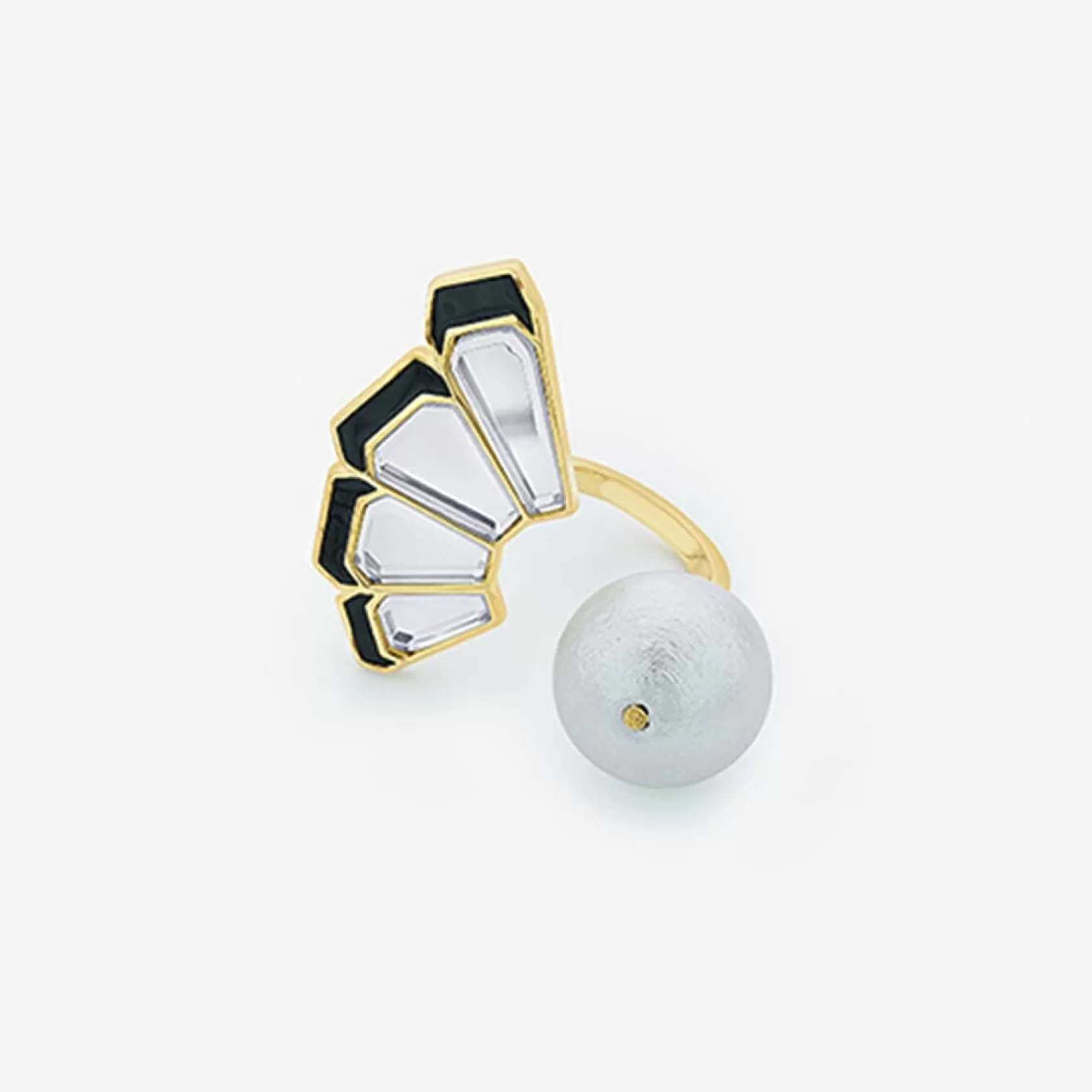 Rings*Isharya Ayaana Mirror And Pearl Fan Ring