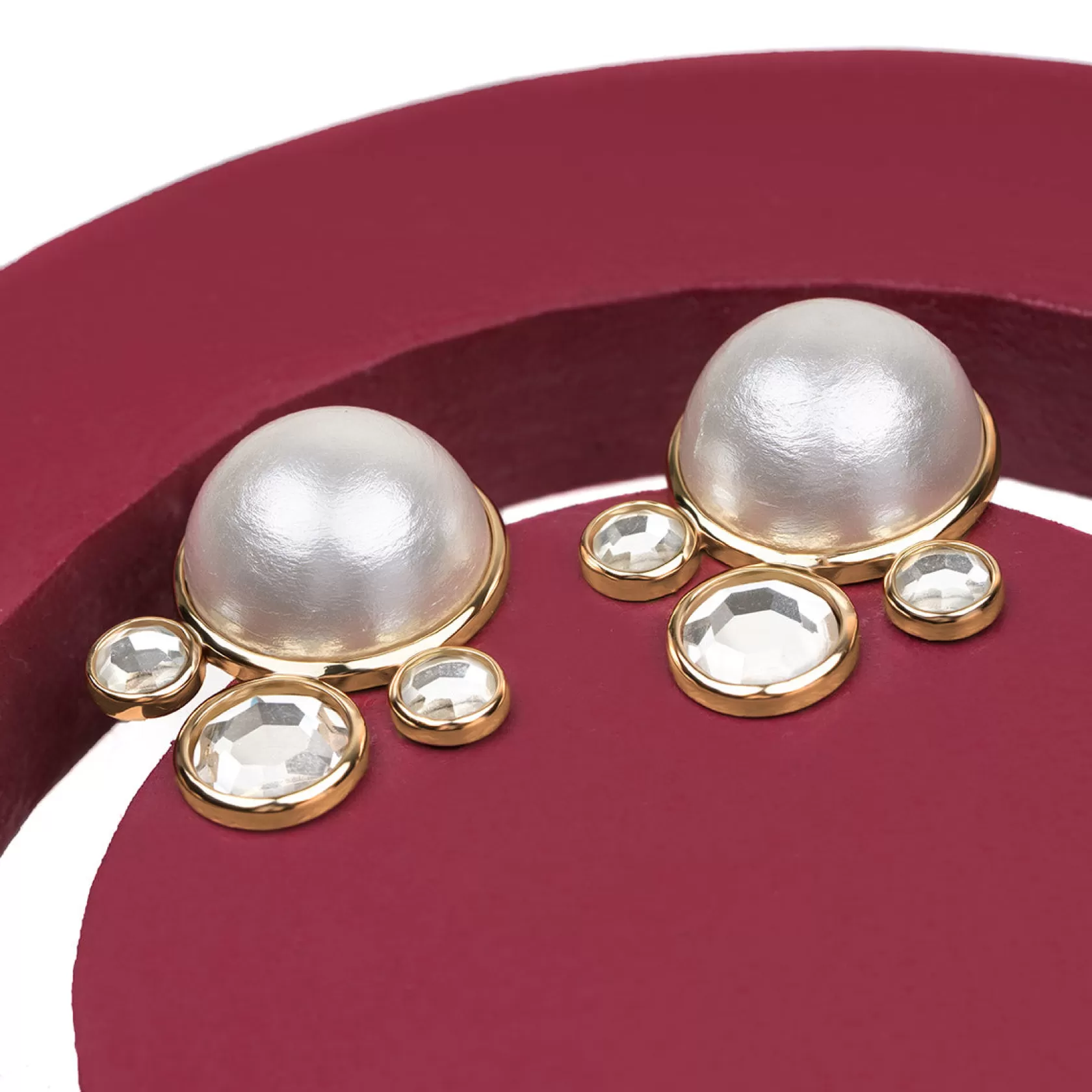 Earrings*Isharya Ayaana Pearl & Surrounded Mirrors Stud