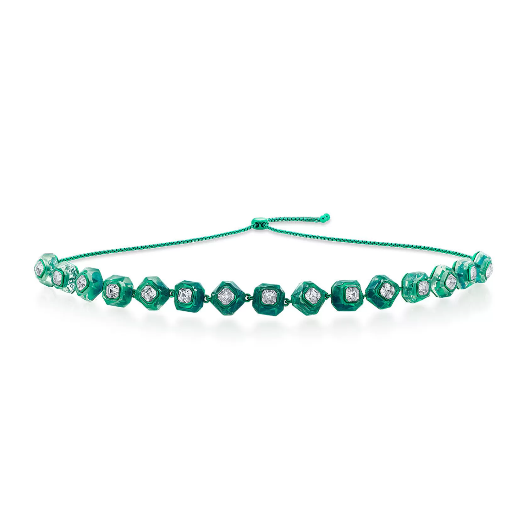 Necklace*Isharya B-Dazzle Infinity Cut Crystal Collar Necklace Green