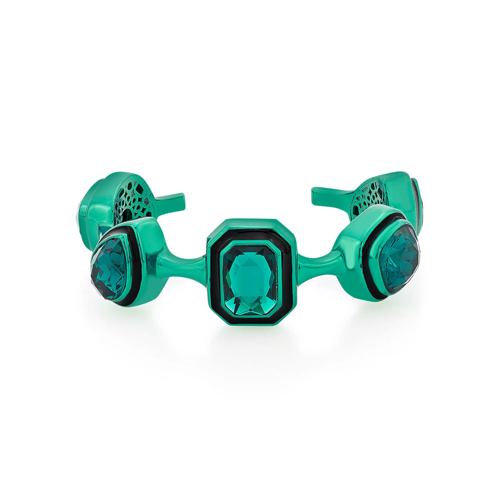 Wristwear*Isharya B-Dazzle Multi-Crystal Cuff Green