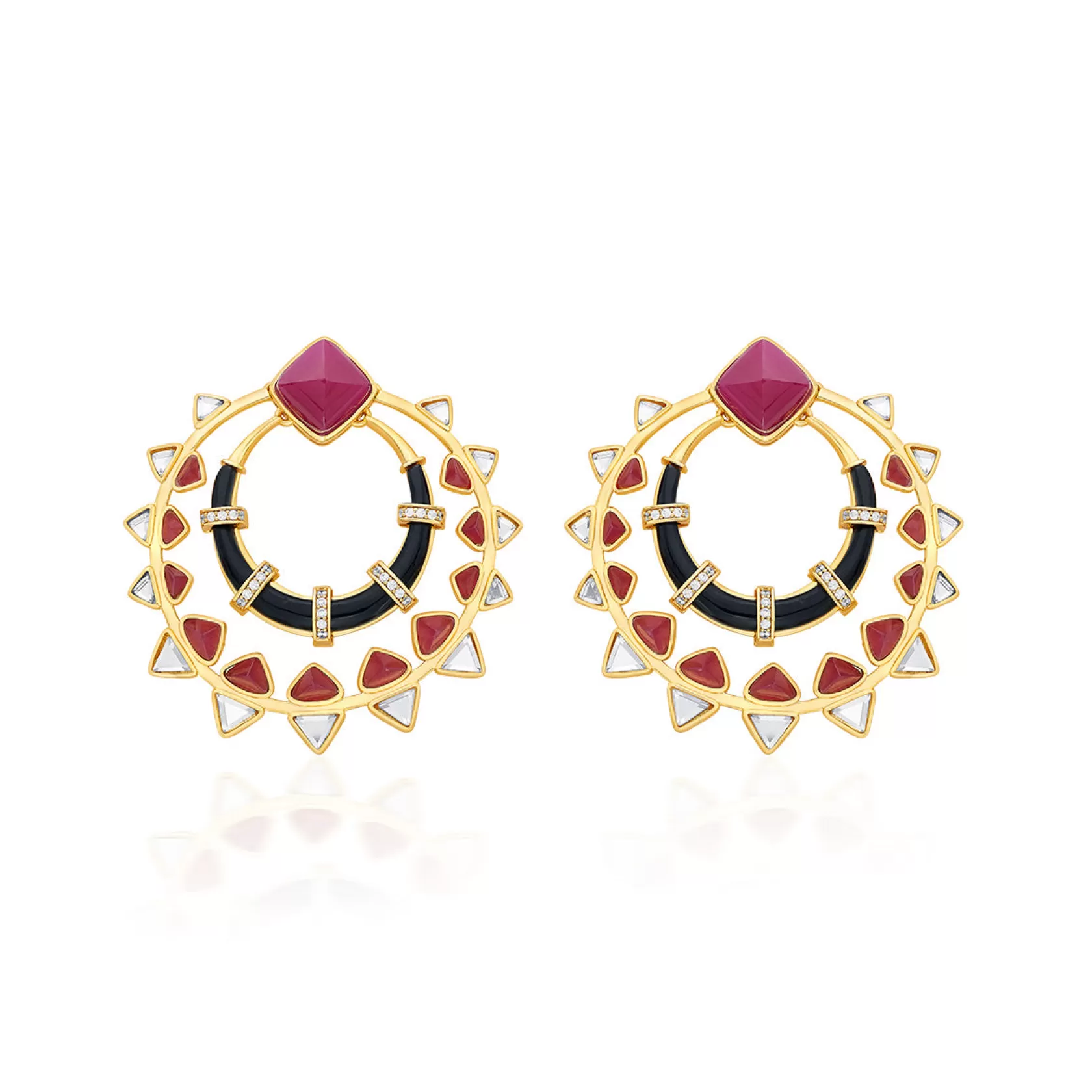 Earrings*Isharya Begum Haute Chandbalis Pink