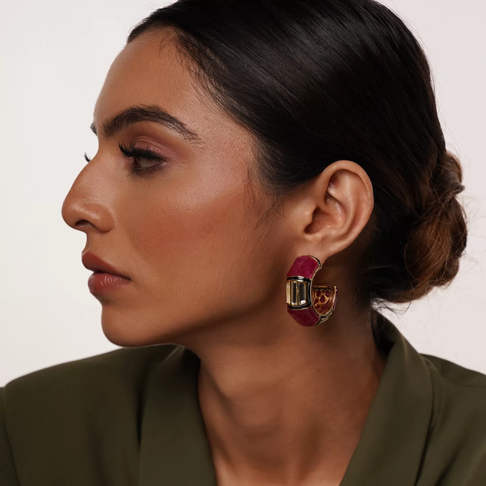 Earrings*Isharya Begum Haute Chubby Hoops Pink