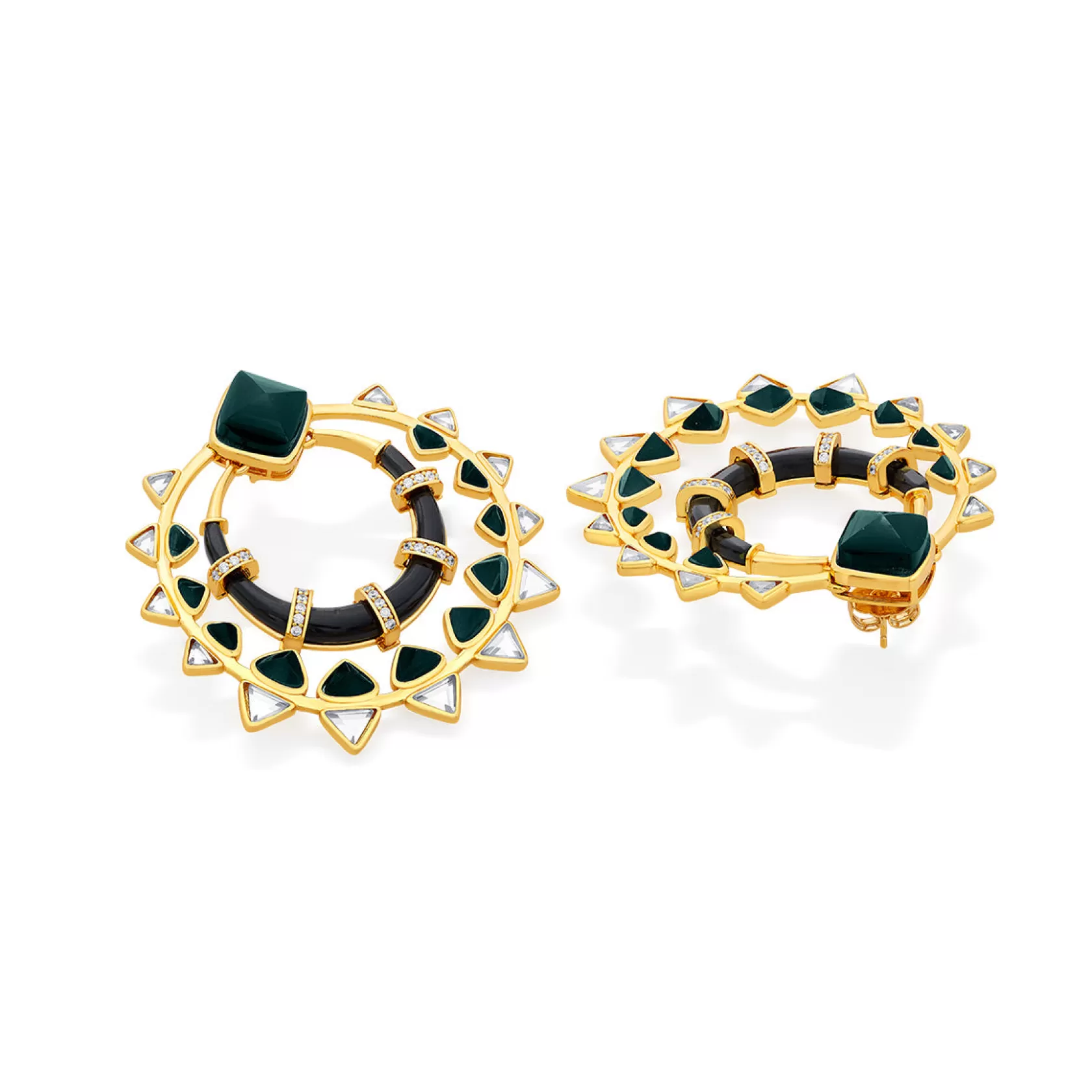 Earrings*Isharya Begum Haute Ever Chandbalis Green