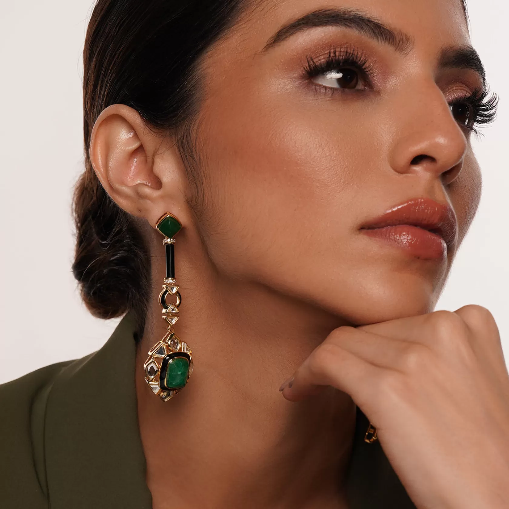 Earrings*Isharya Begum Haute Ever Drop Earrings Green