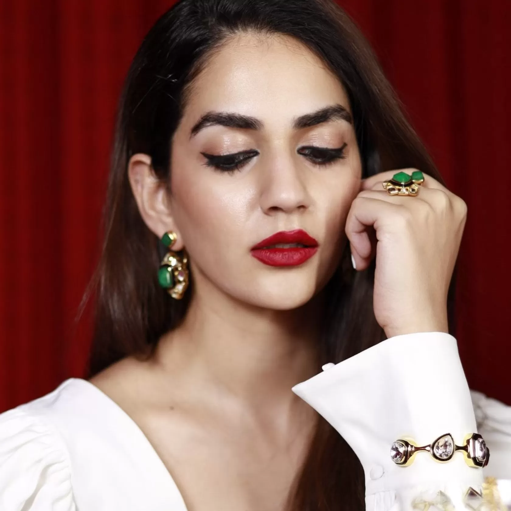 Rings*Isharya Begum Haute Ever Duplet Ring Green