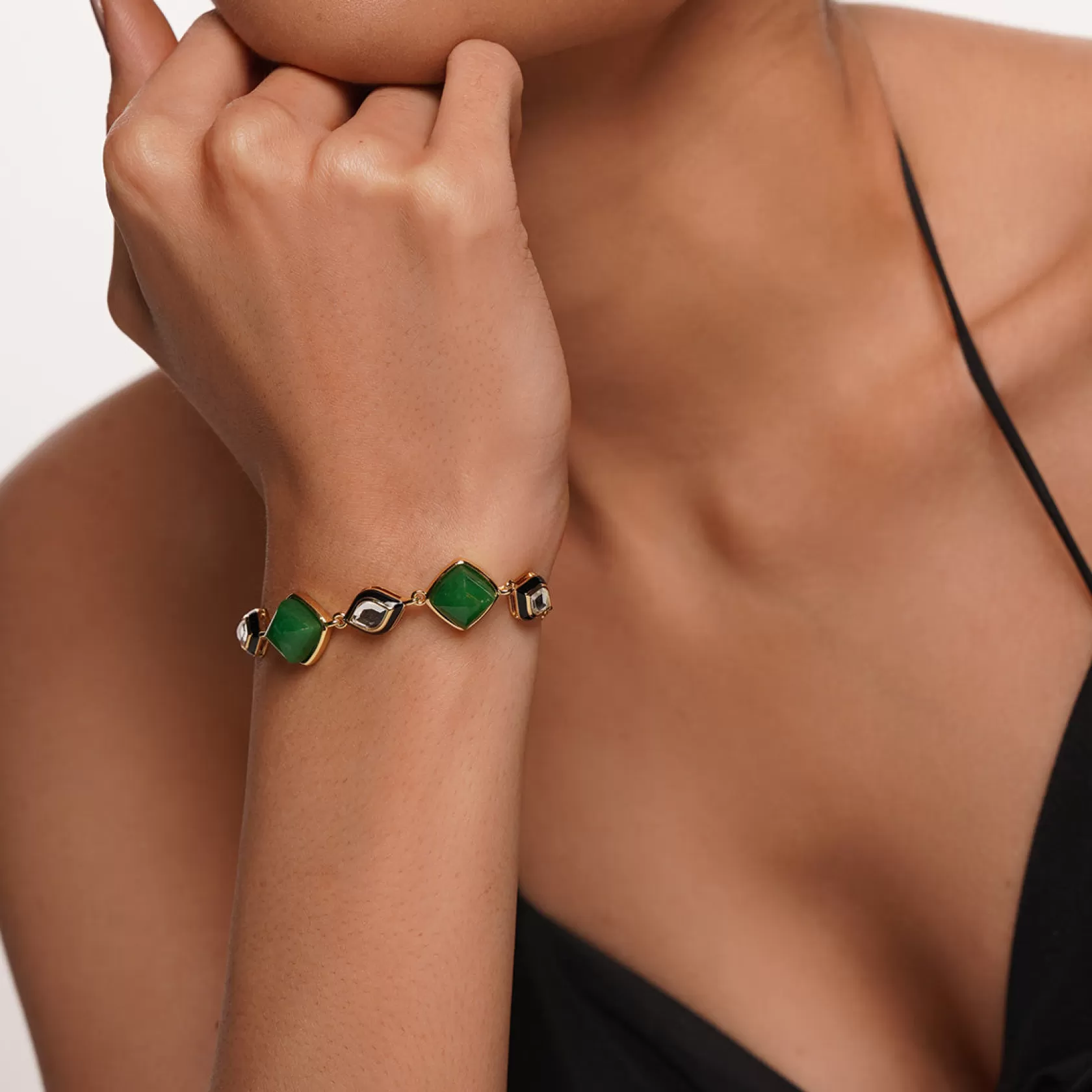 Wristwear*Isharya Begum Haute Ever Mirror Bracelet Green