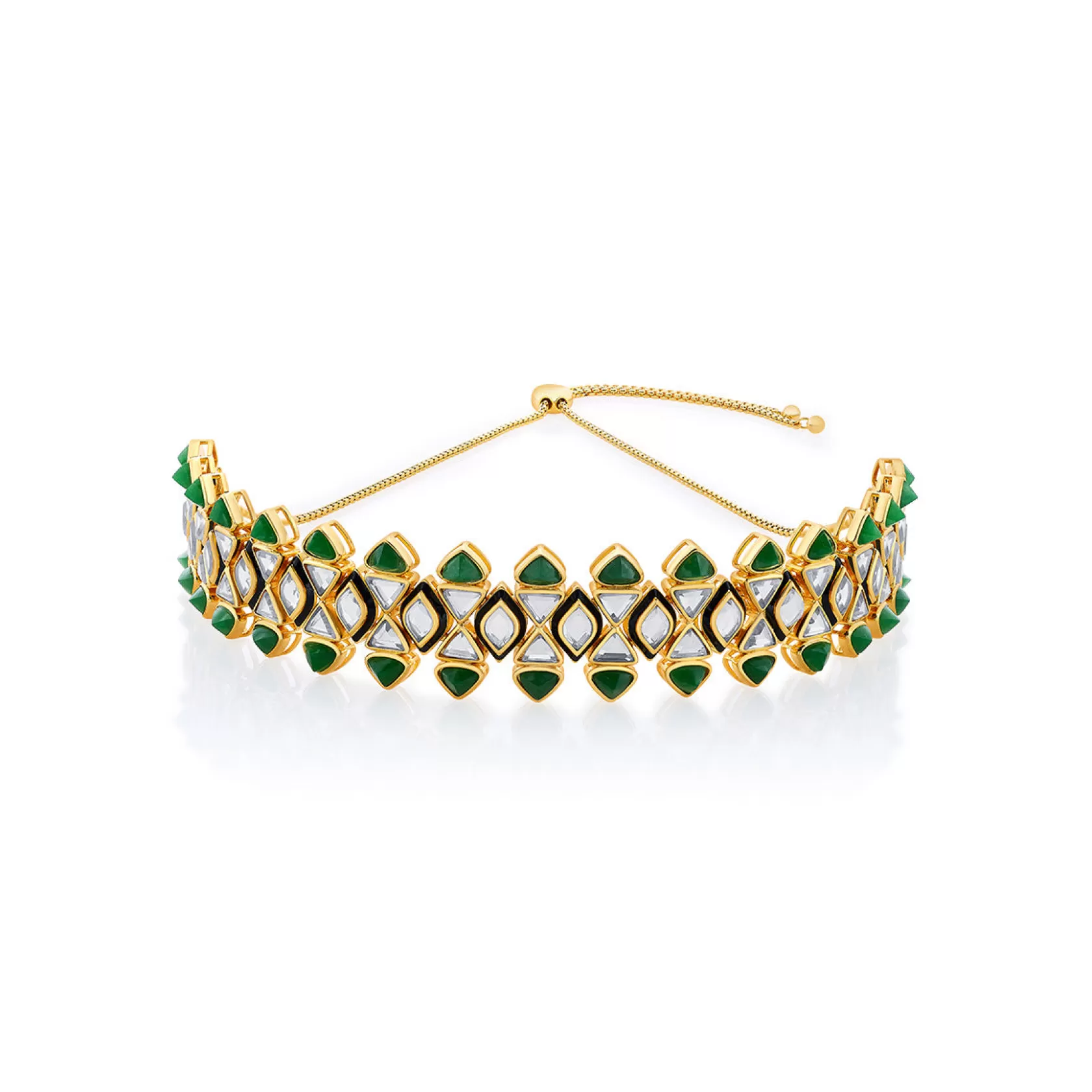 Necklace*Isharya Begum Haute Ever Mughal Choker Green