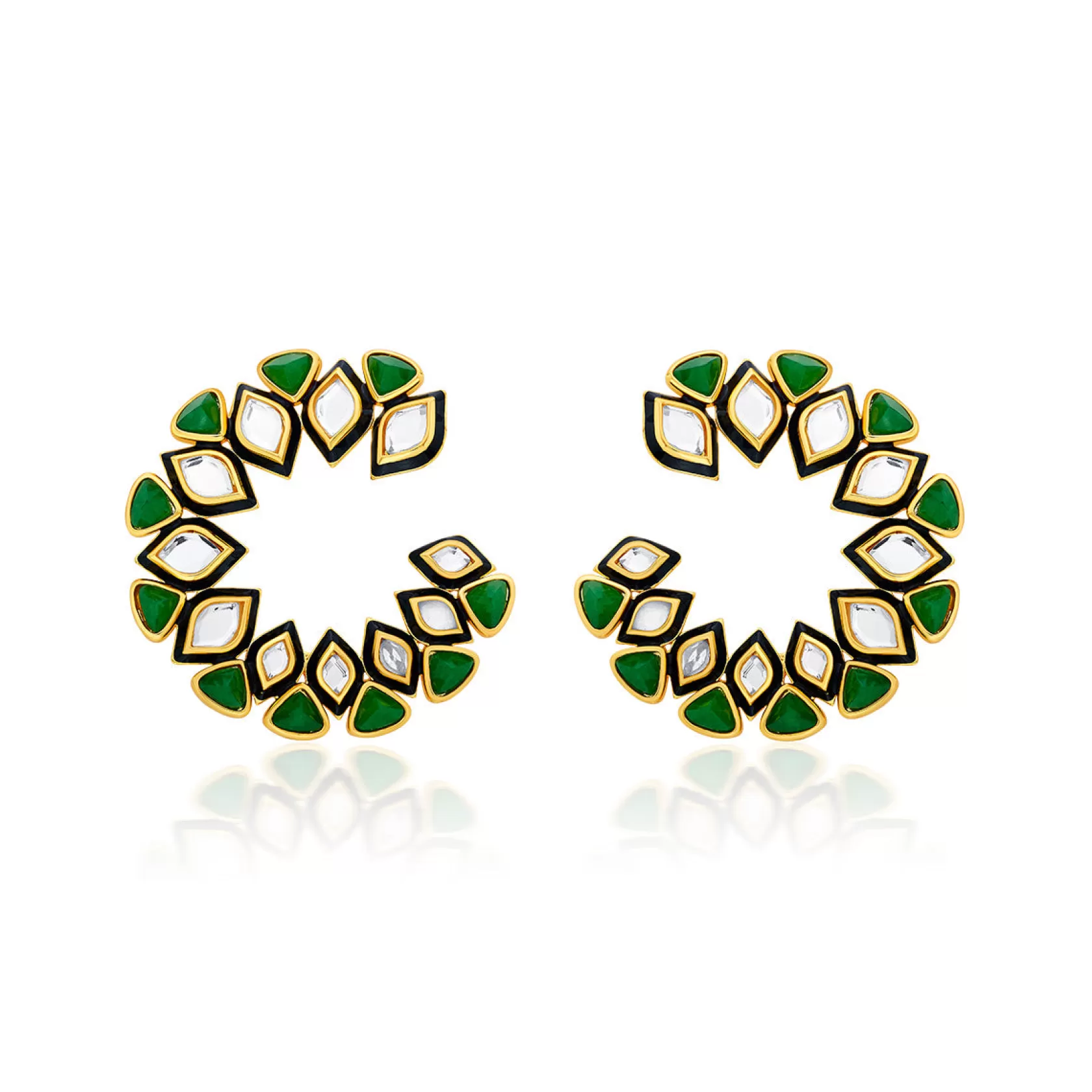 Earrings*Isharya Begum Haute Ever Orange Peel Earrings Green