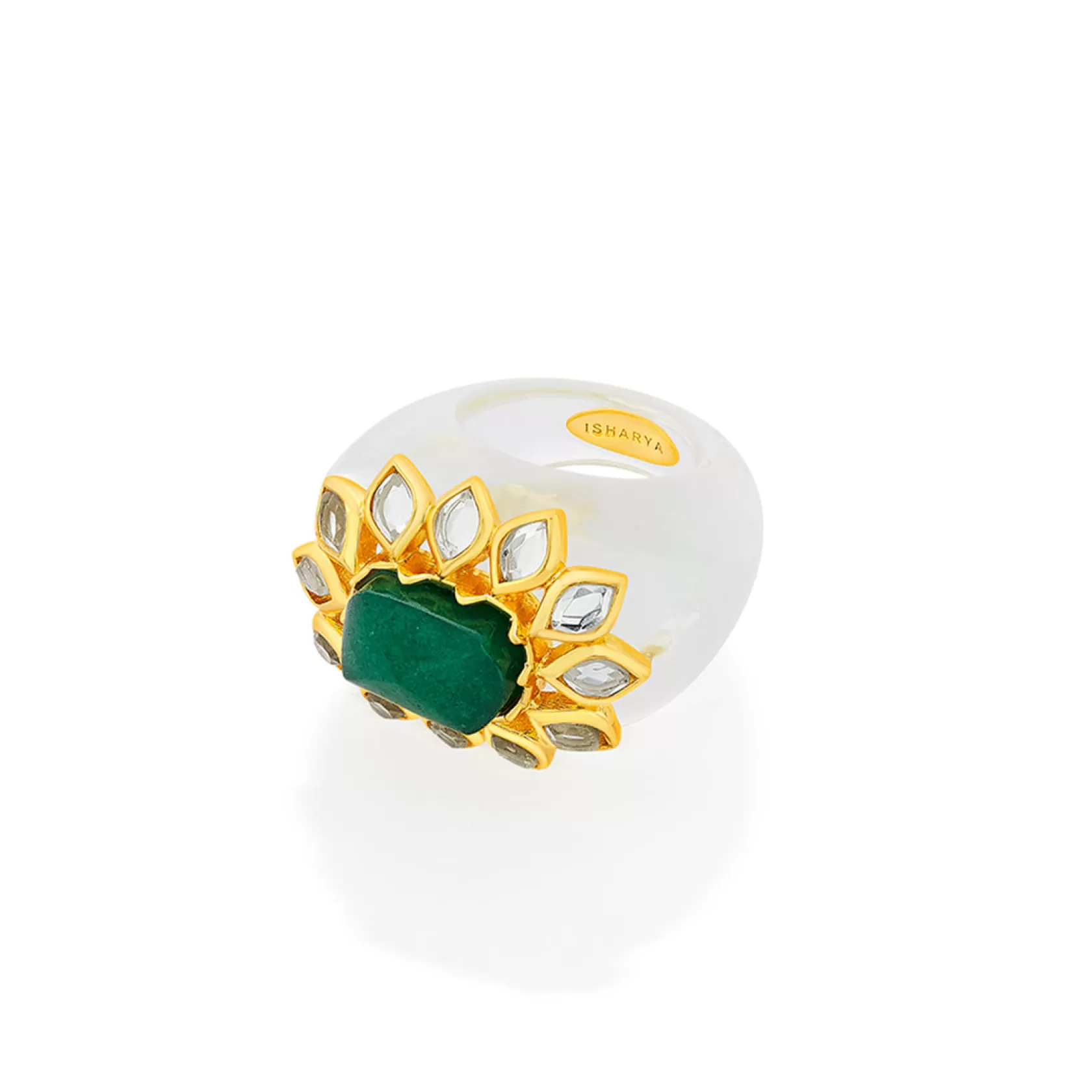 Rings*Isharya Begum Haute Ever Resin Ring Green