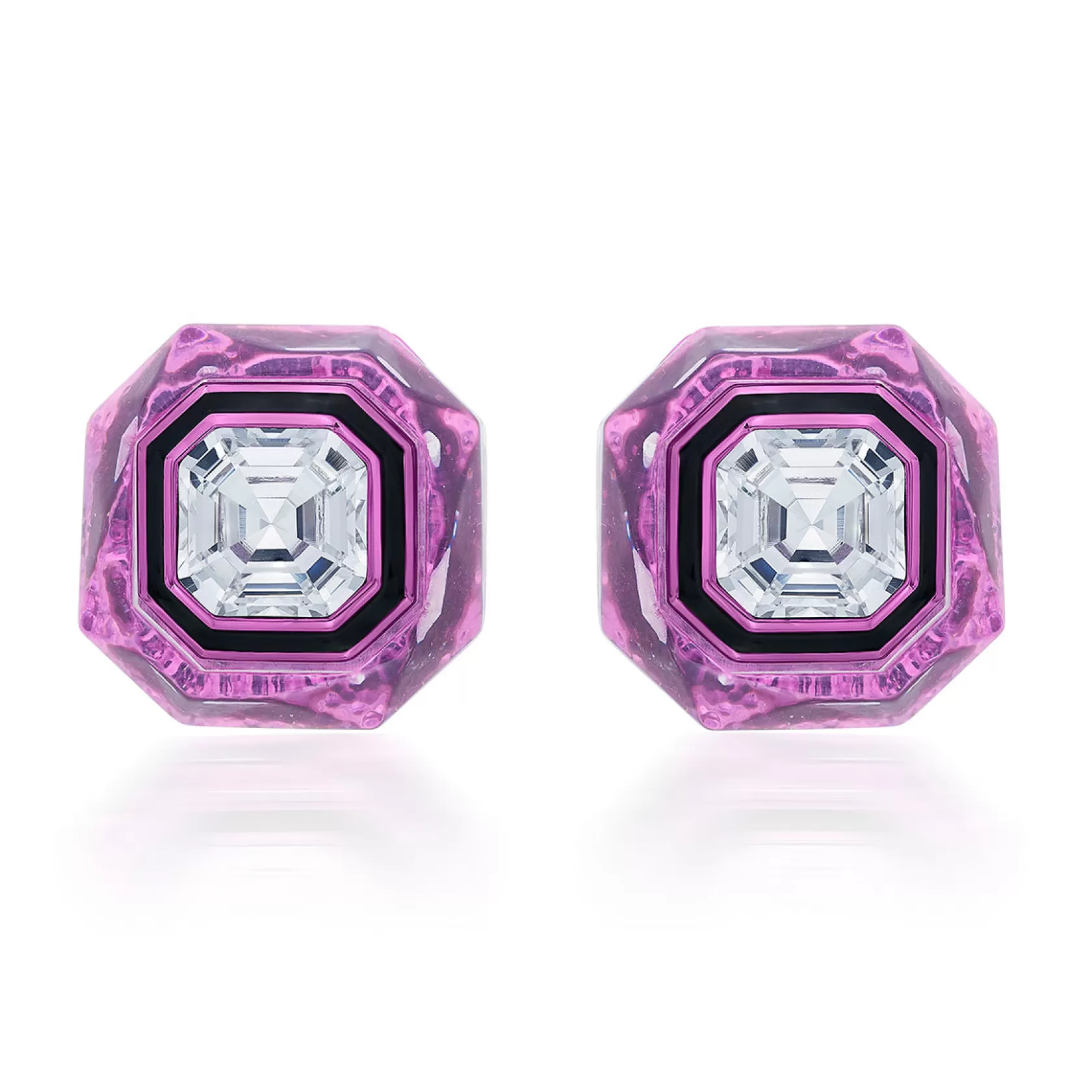 Earrings*Isharya Bisou Infinity Cut Crystal Studs Pink