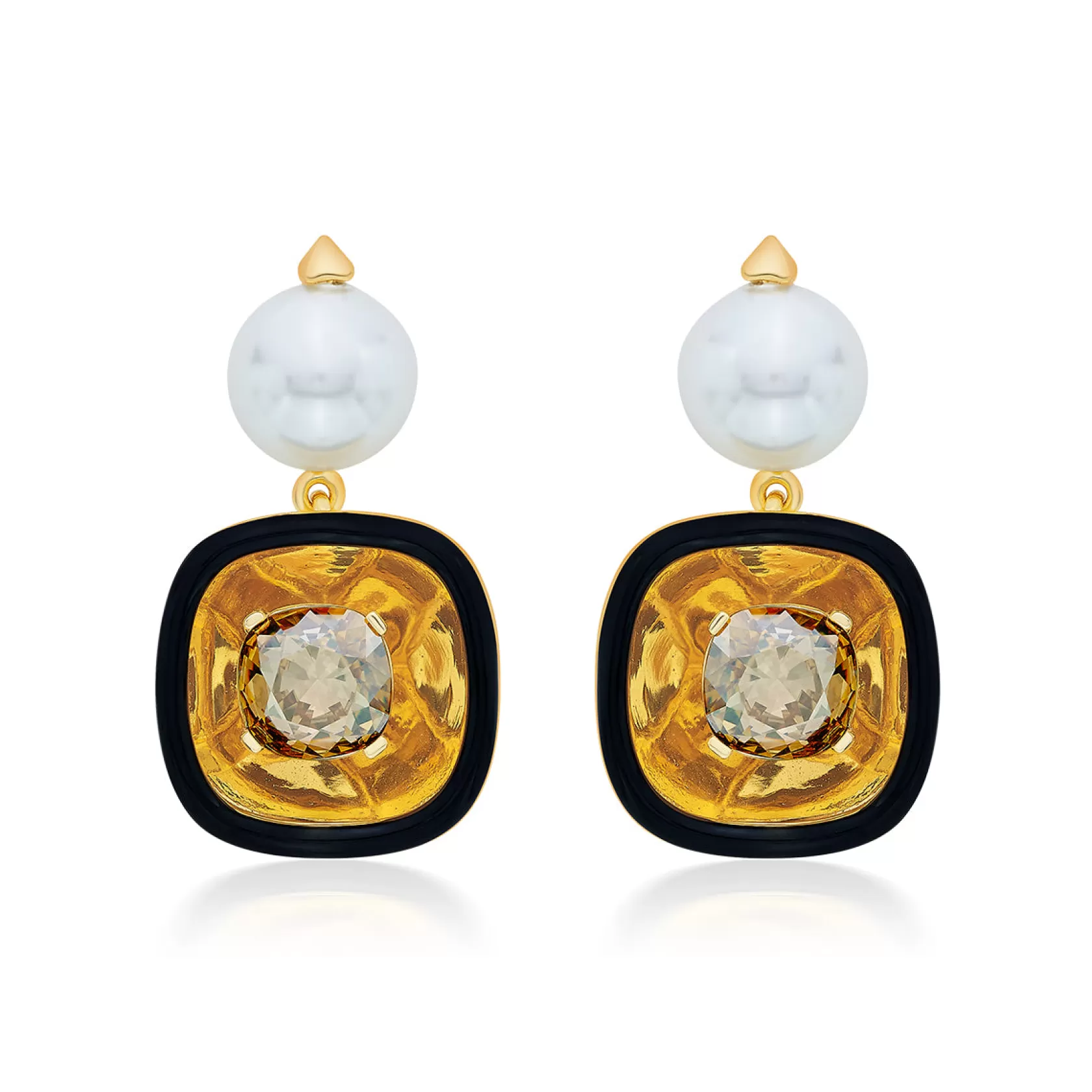 Earrings*Isharya Bling Glory Wrap Crystal & Pearl Earrings Gold