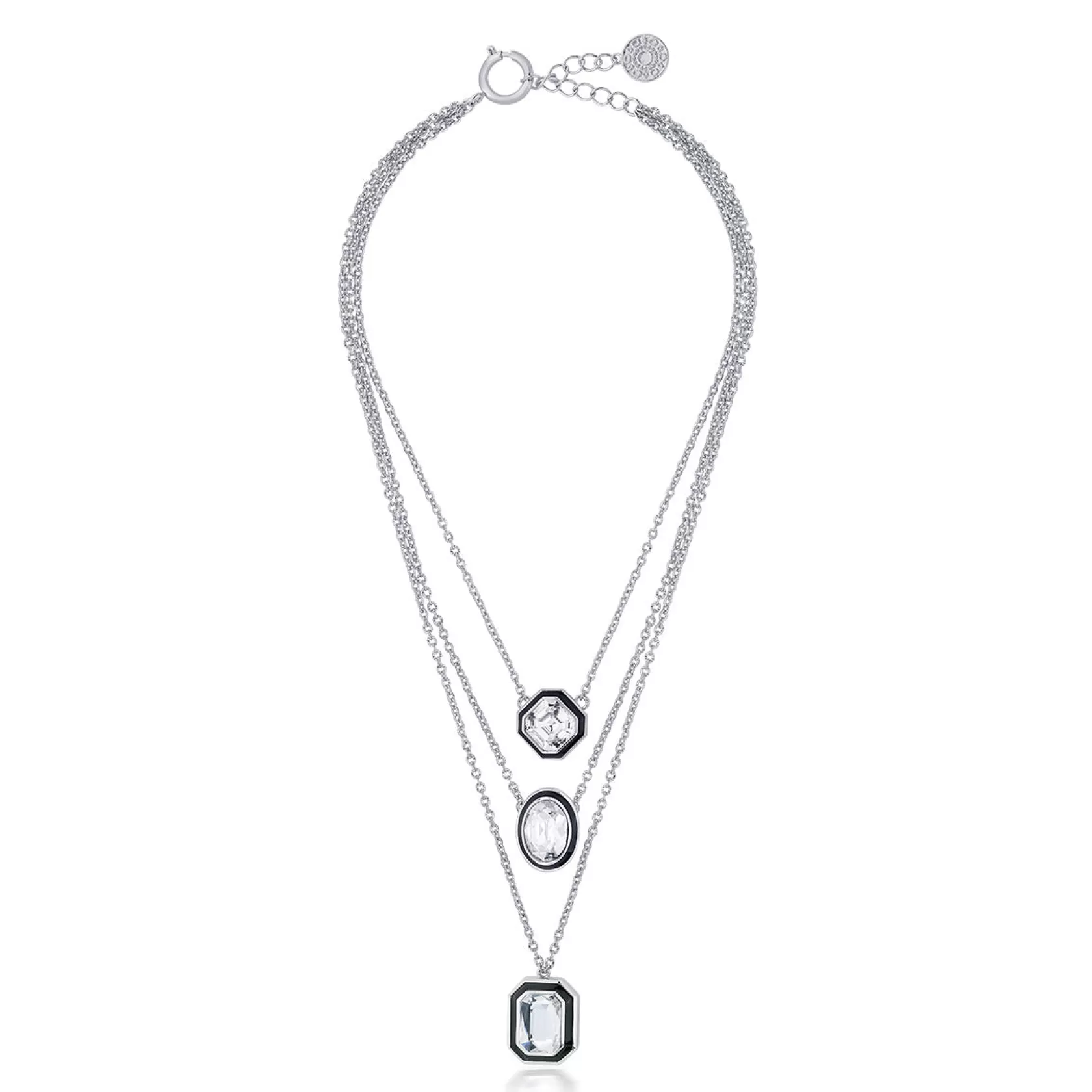 Necklace*Isharya Bougie Crystal Layered Necklace Silver