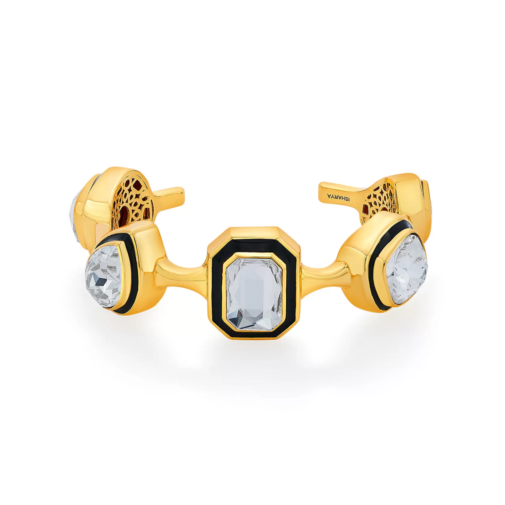 Wristwear*Isharya Bougie Multi-Crystal Bezel Cuff Gold