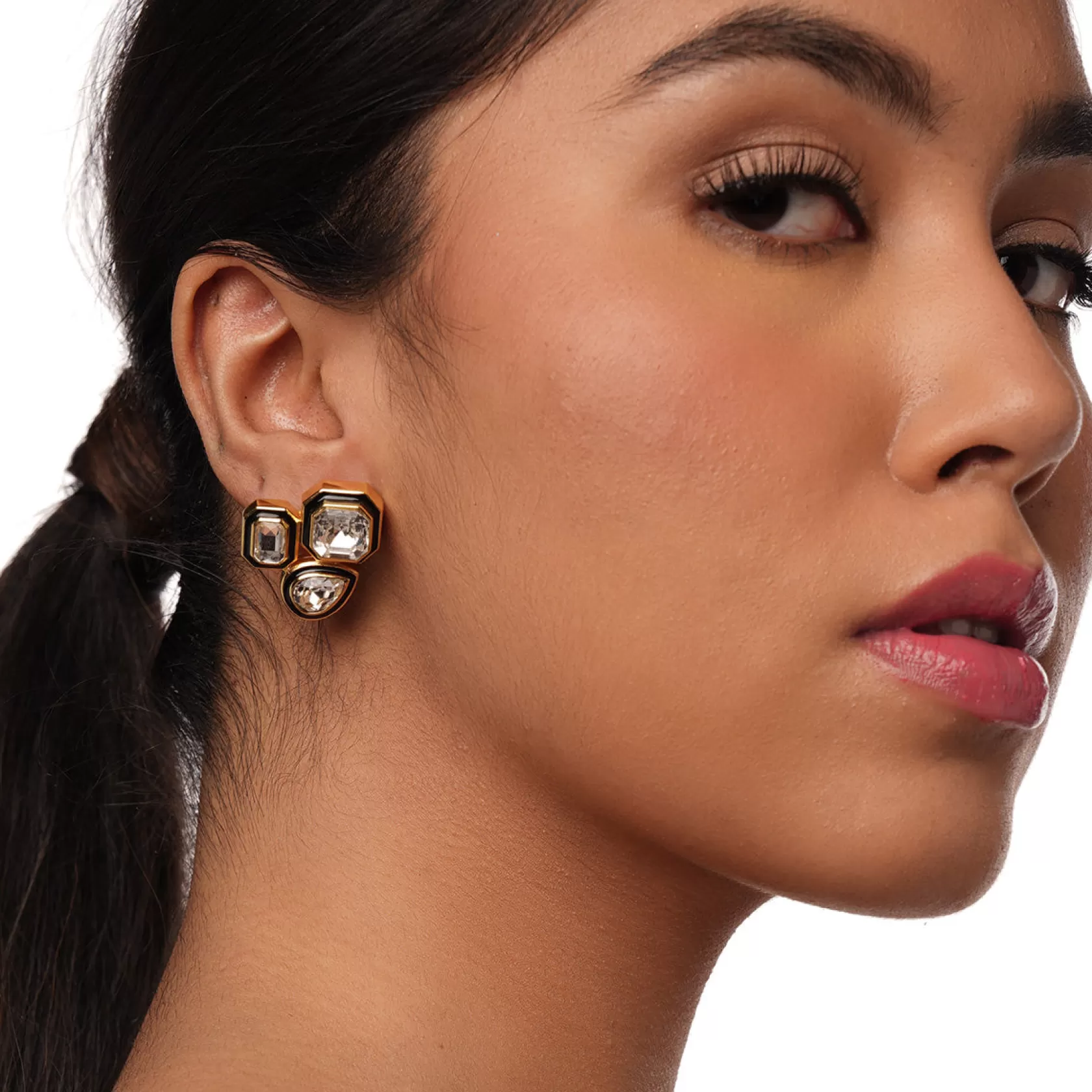 Earrings*Isharya Bougie Trio Studs Gold