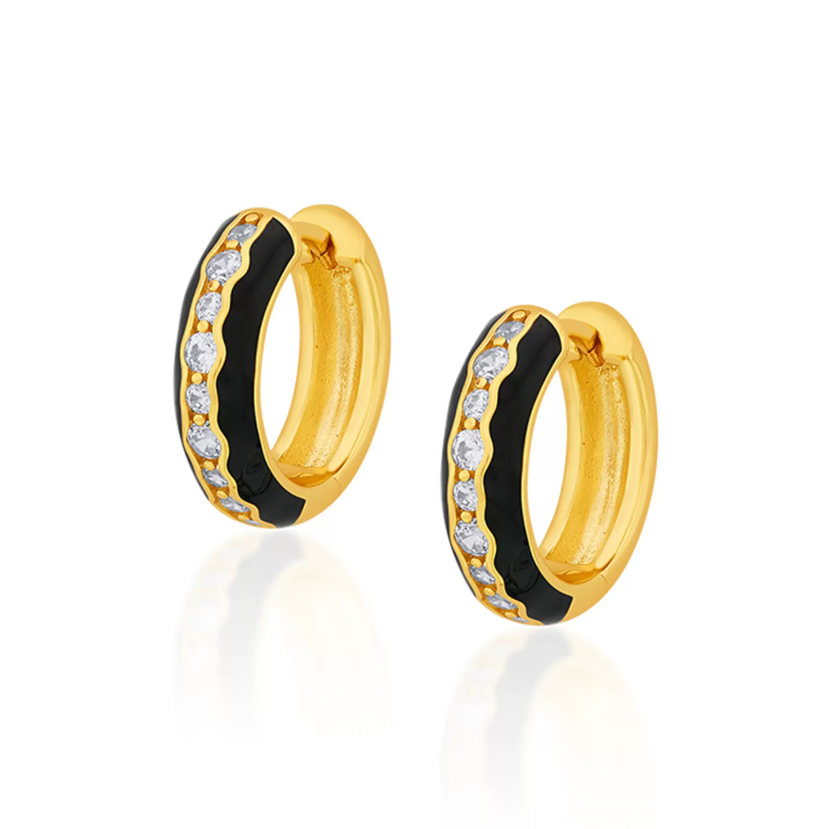 Earrings*Isharya Ebony Sparkle Hoop Earrings Black