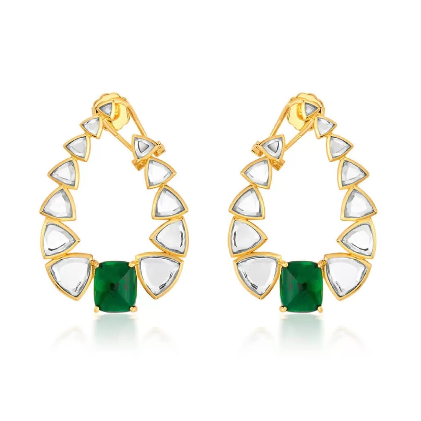 Earrings*Isharya Inayat Mirror & Hydro Emerald Statement Earrings Green