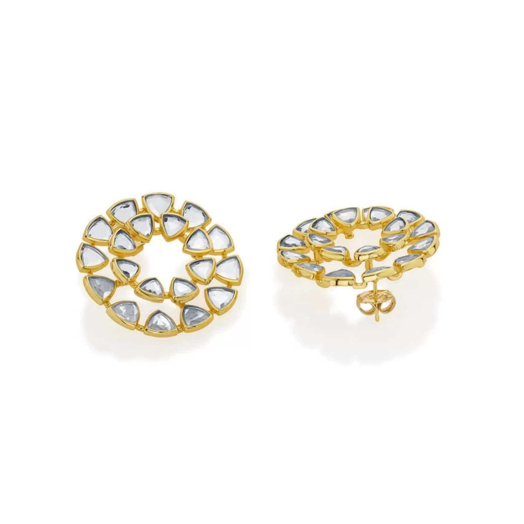 Earrings*Isharya Jugni Dazzling Mirror Studs Gold