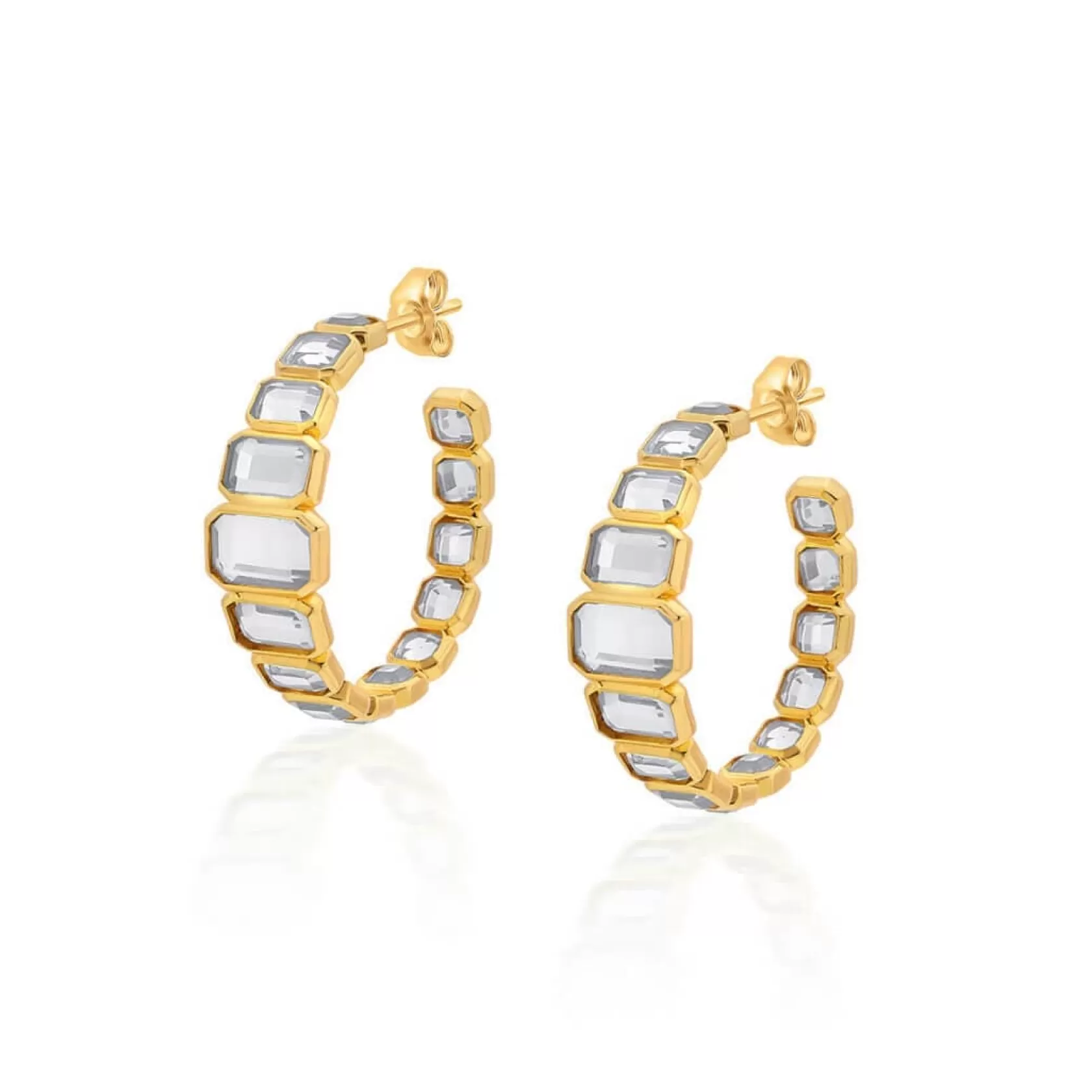 Earrings*Isharya Jugni Mirror Hoops Gold