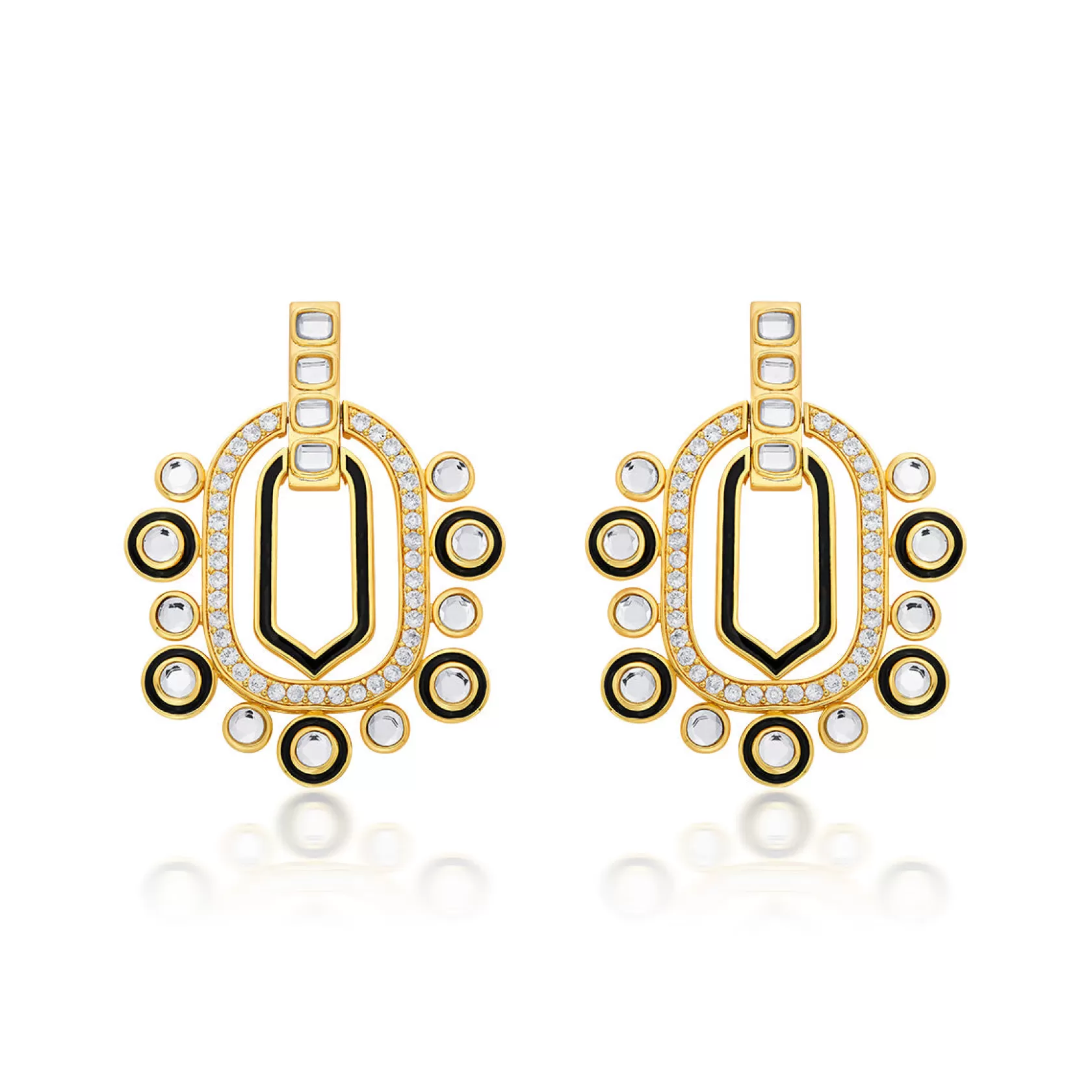 Earrings*Isharya Just Jamiti Mughal Earrings Black