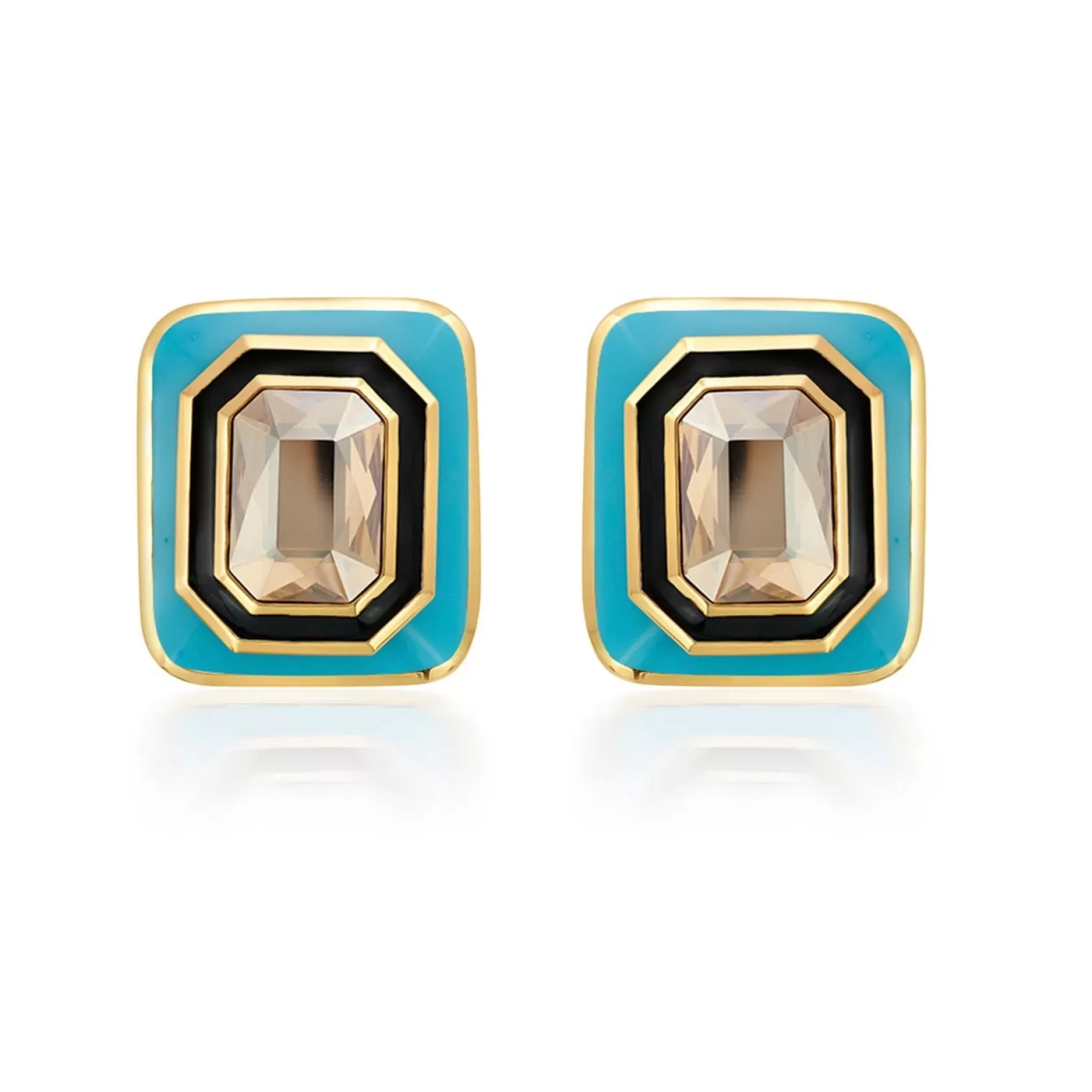 Earrings*Isharya Kefi Resin Studs Blue