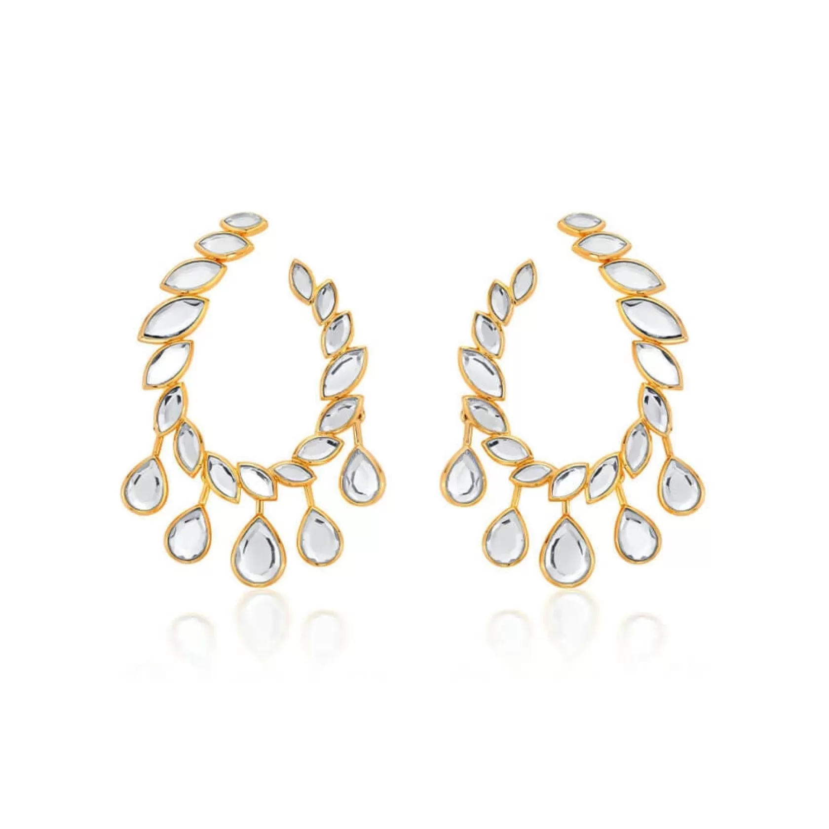 Earrings*Isharya Marquise Mirror Open Oval Earrings