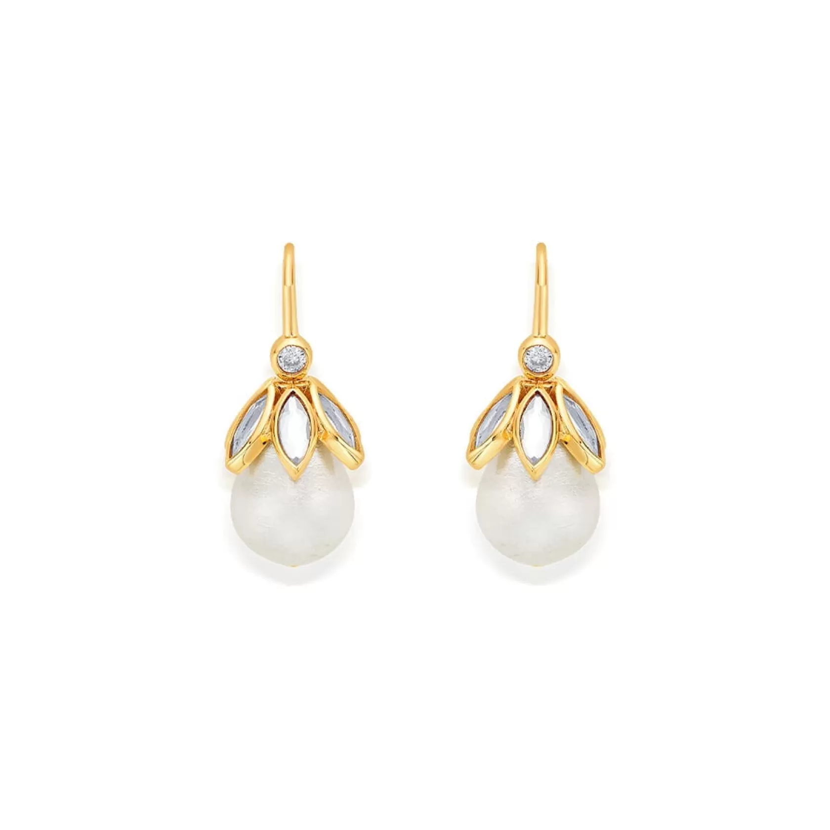 Earrings*Isharya Marquise Mirror Pearl Drop Earrings