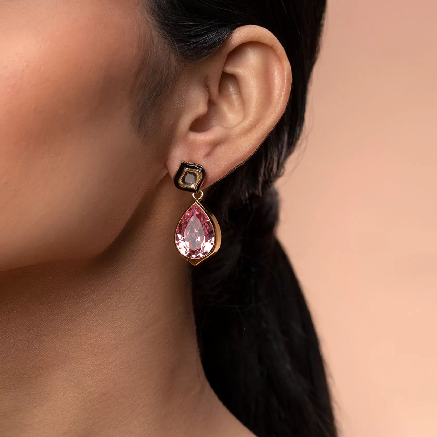 Earrings*Isharya Meher Crystal Earrings Pink