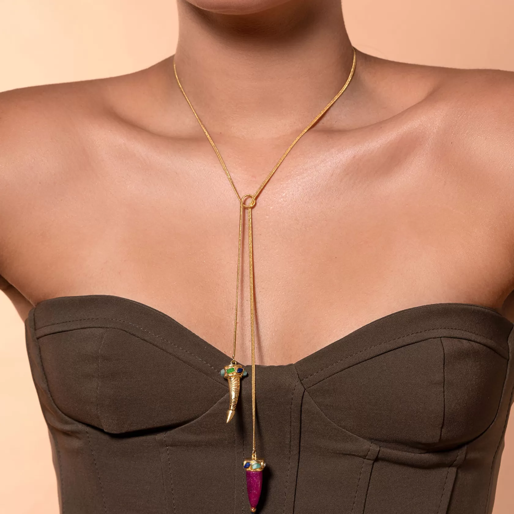 Necklace*Isharya Minimal Horn Lariat Gold