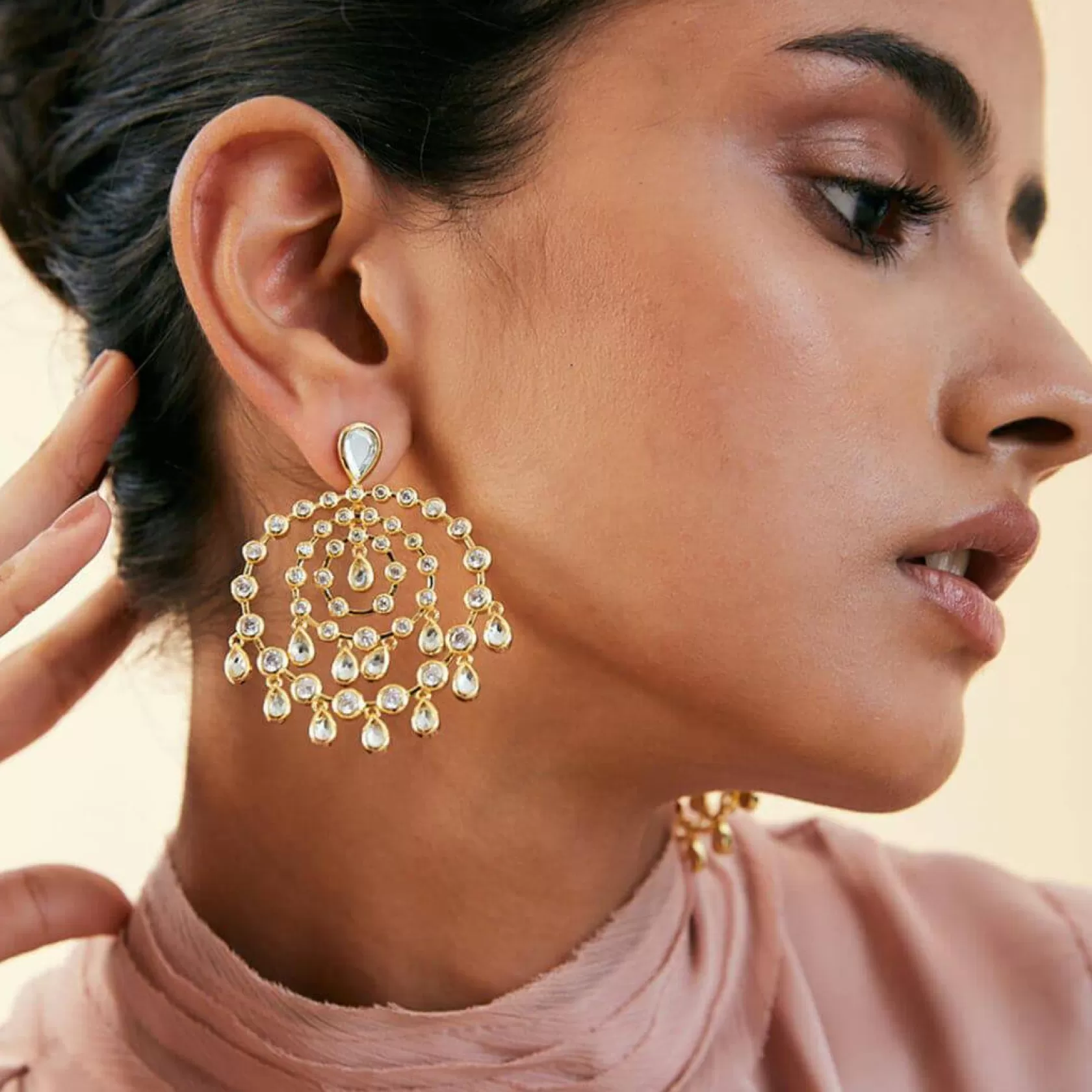 Earrings*Isharya Pyramid Mirror Allure Earring Gold